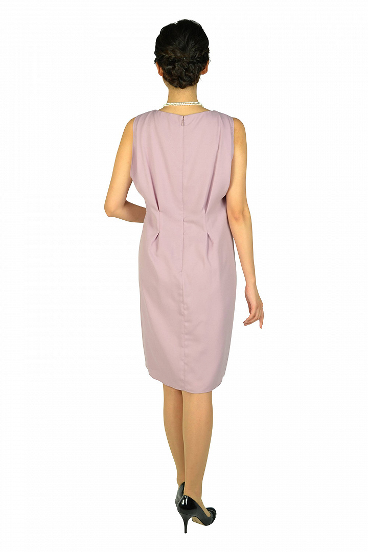 ウエストタックアッシュピンクドレス