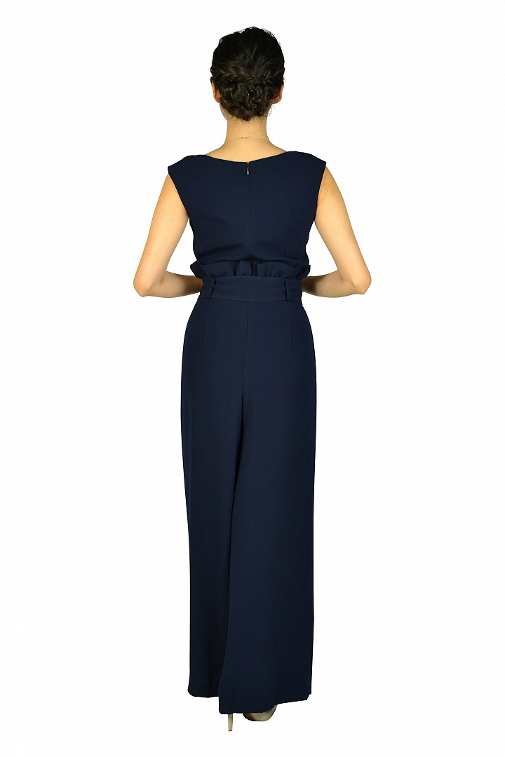 ウエストタックネイビーオールインワンドレス