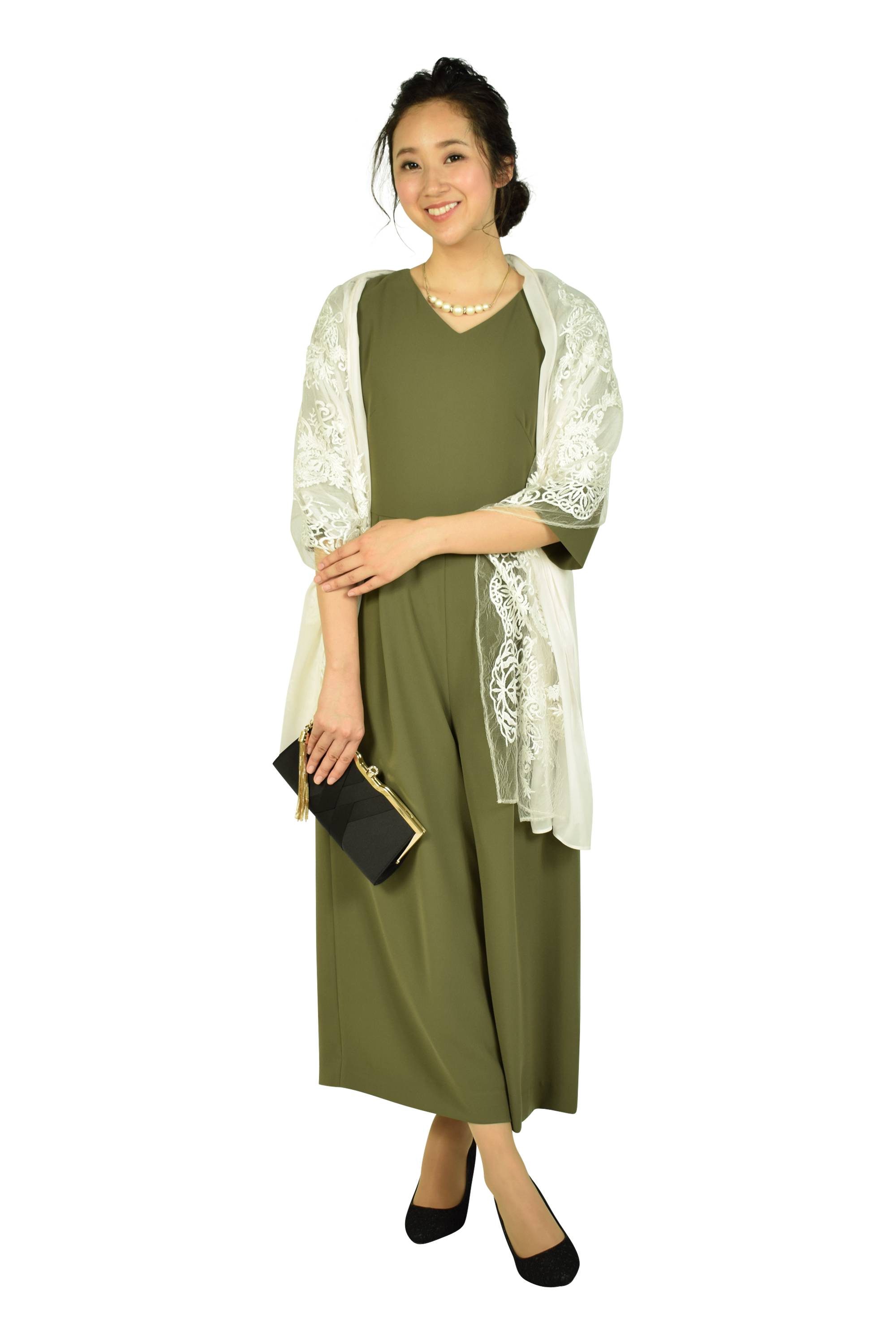 コットンパールグラデーションネックレス