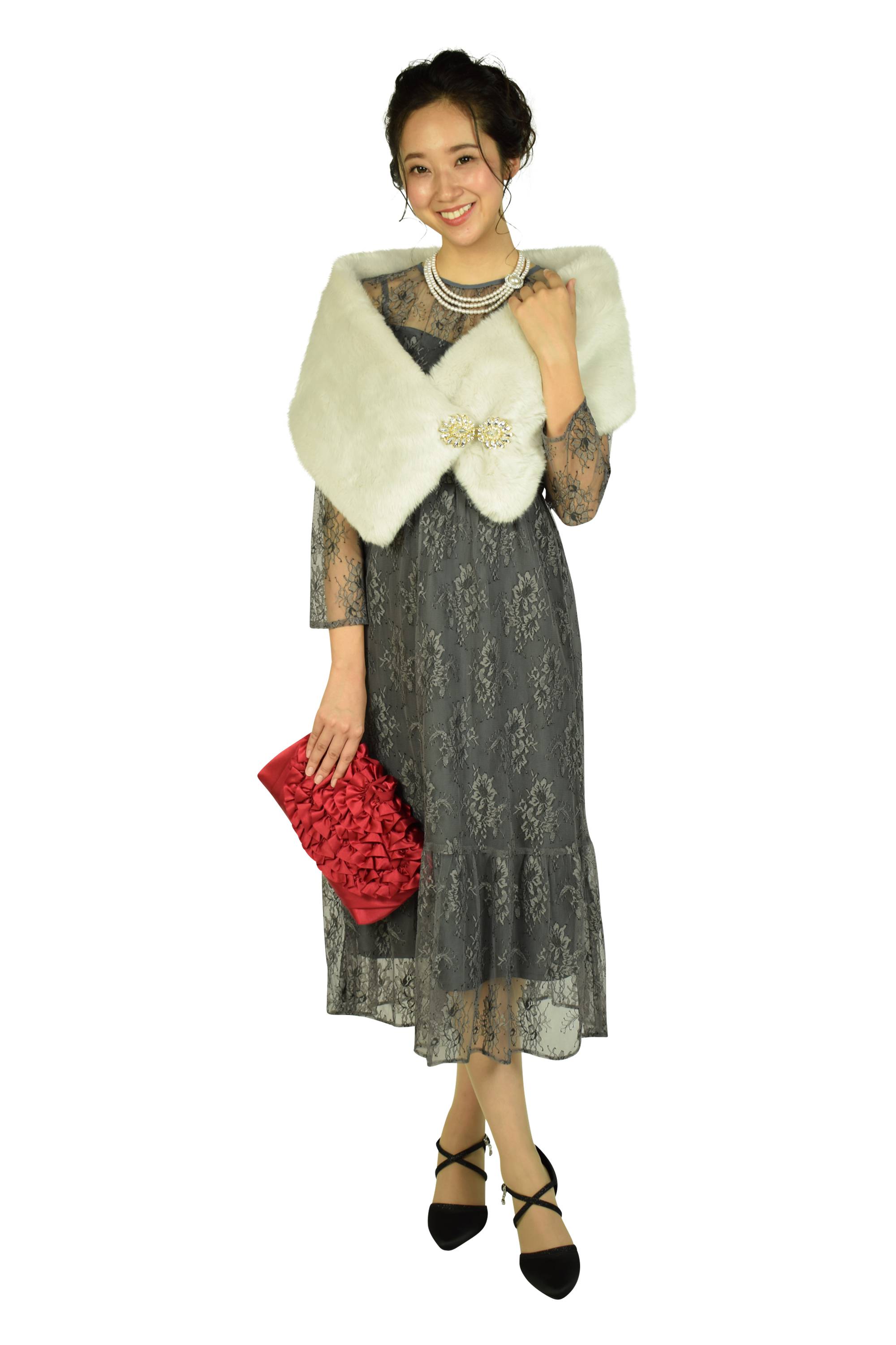 ローズフリルレッドクラッチ