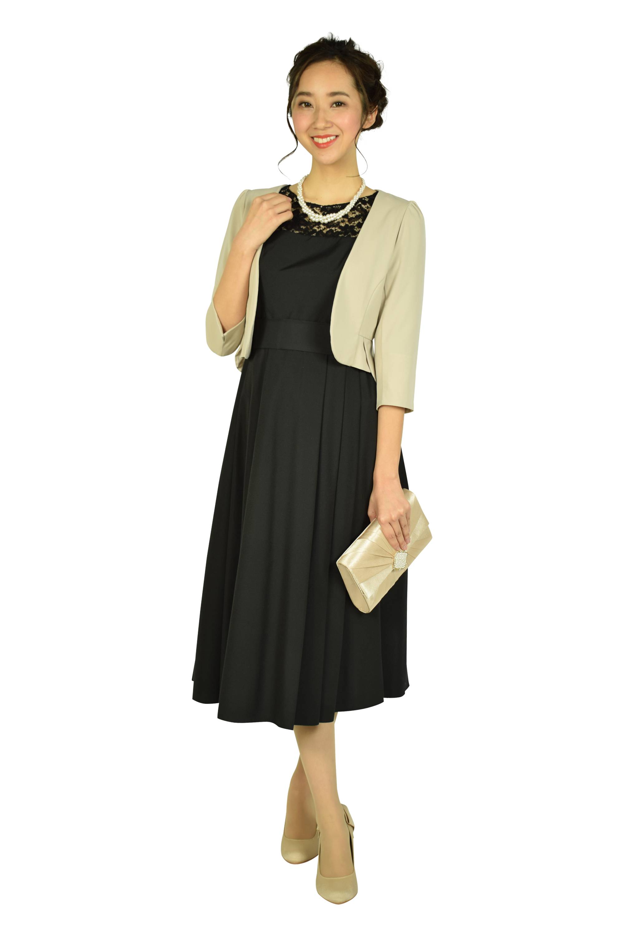 シンプル7分袖ベージュジャケット