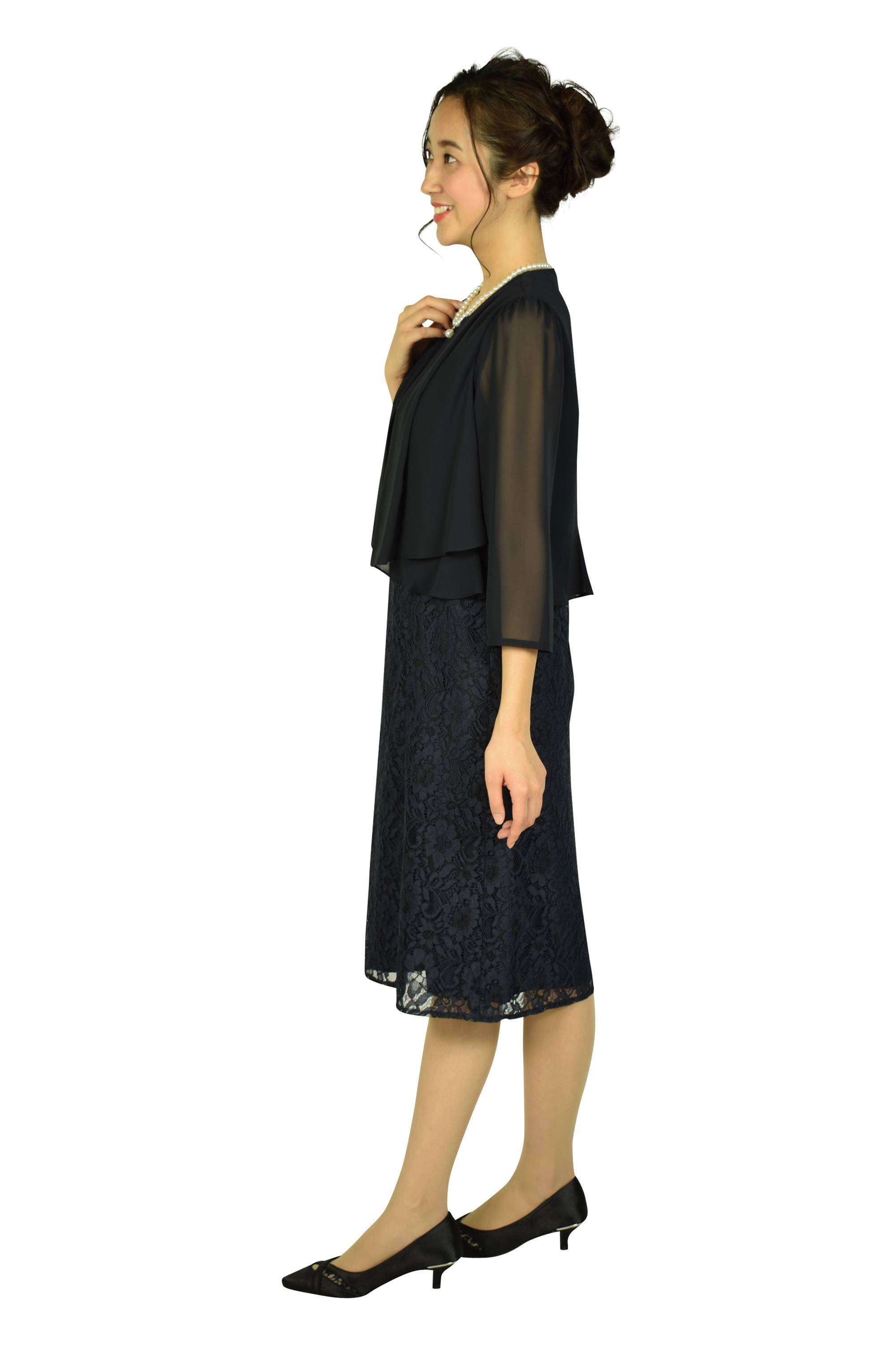 ジャケットドッキングネイビードレス