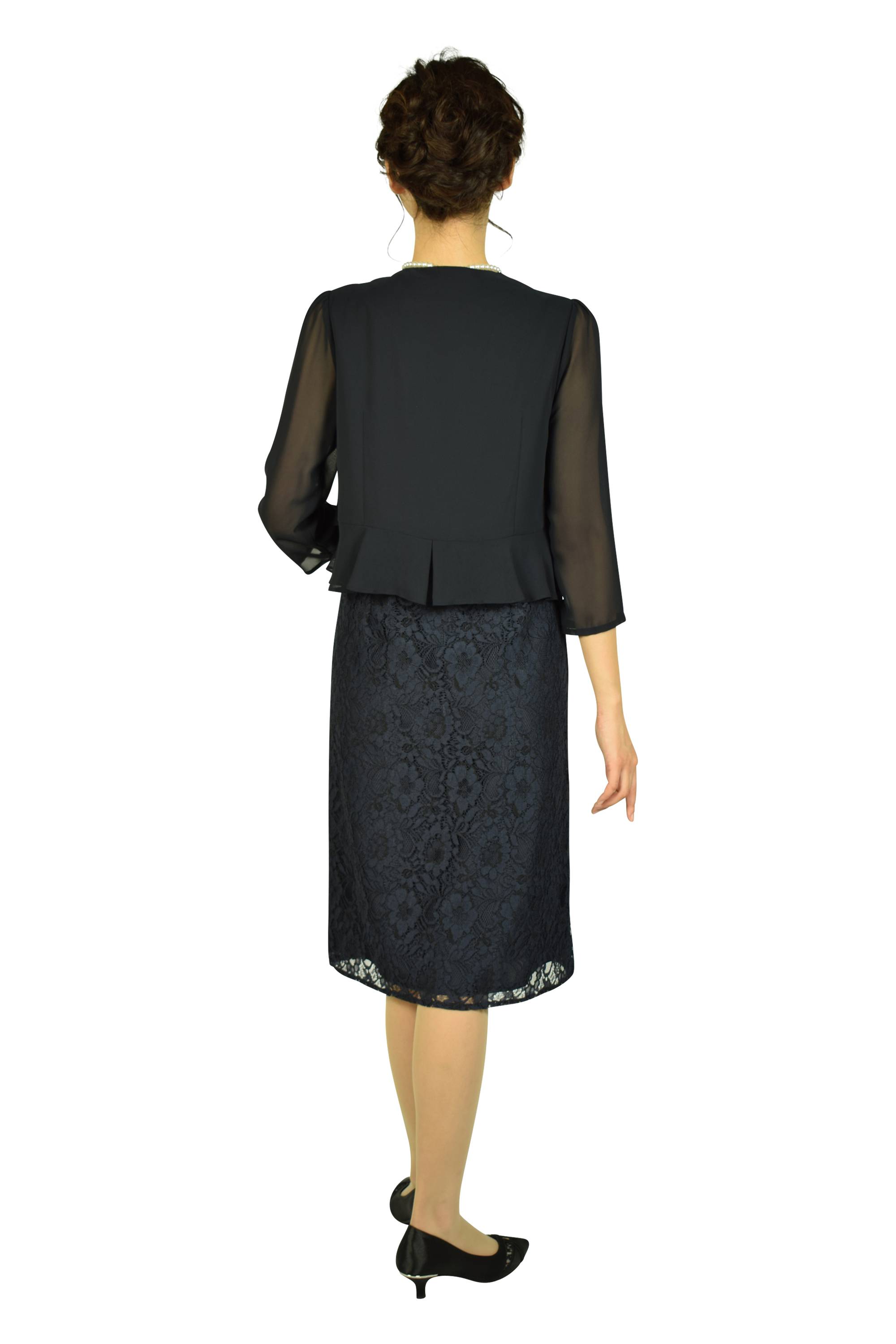 ジャケットドッキングネイビードレス