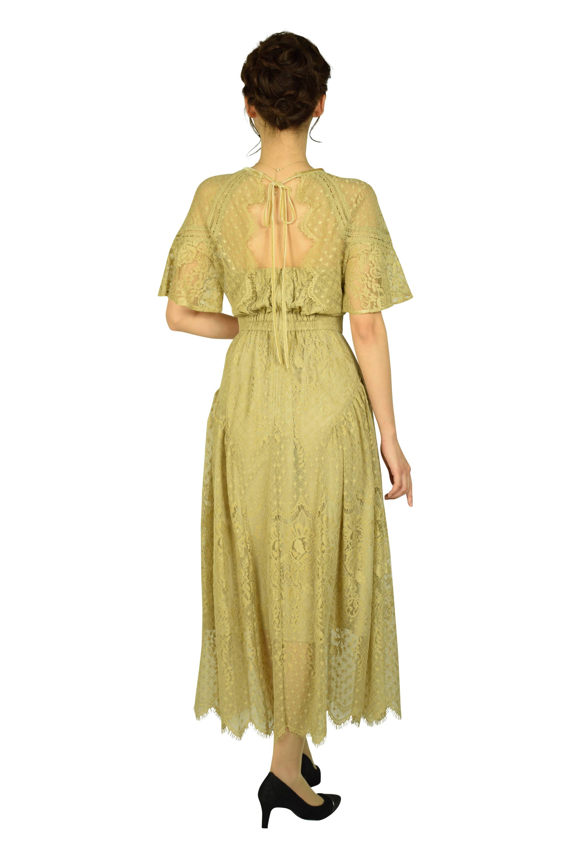 バックシャンイエロードレス