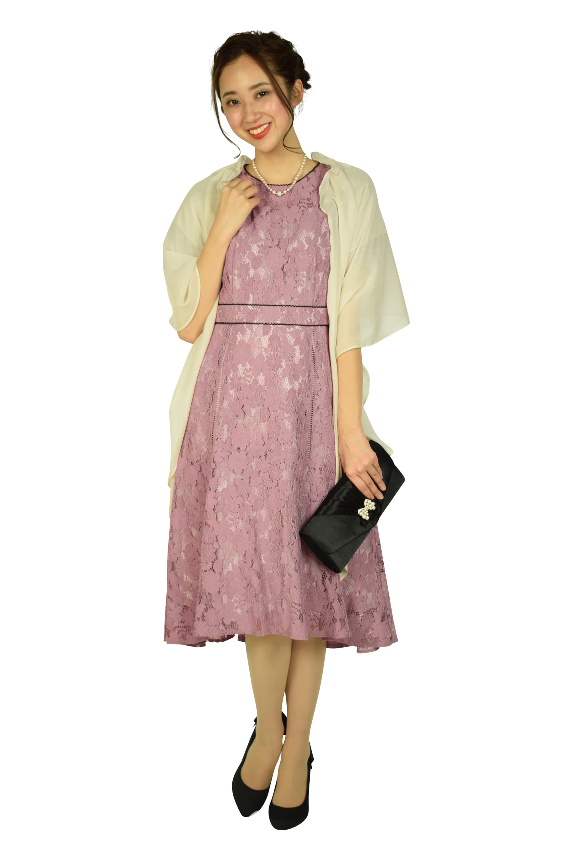 シンプルタックアイボリーショール