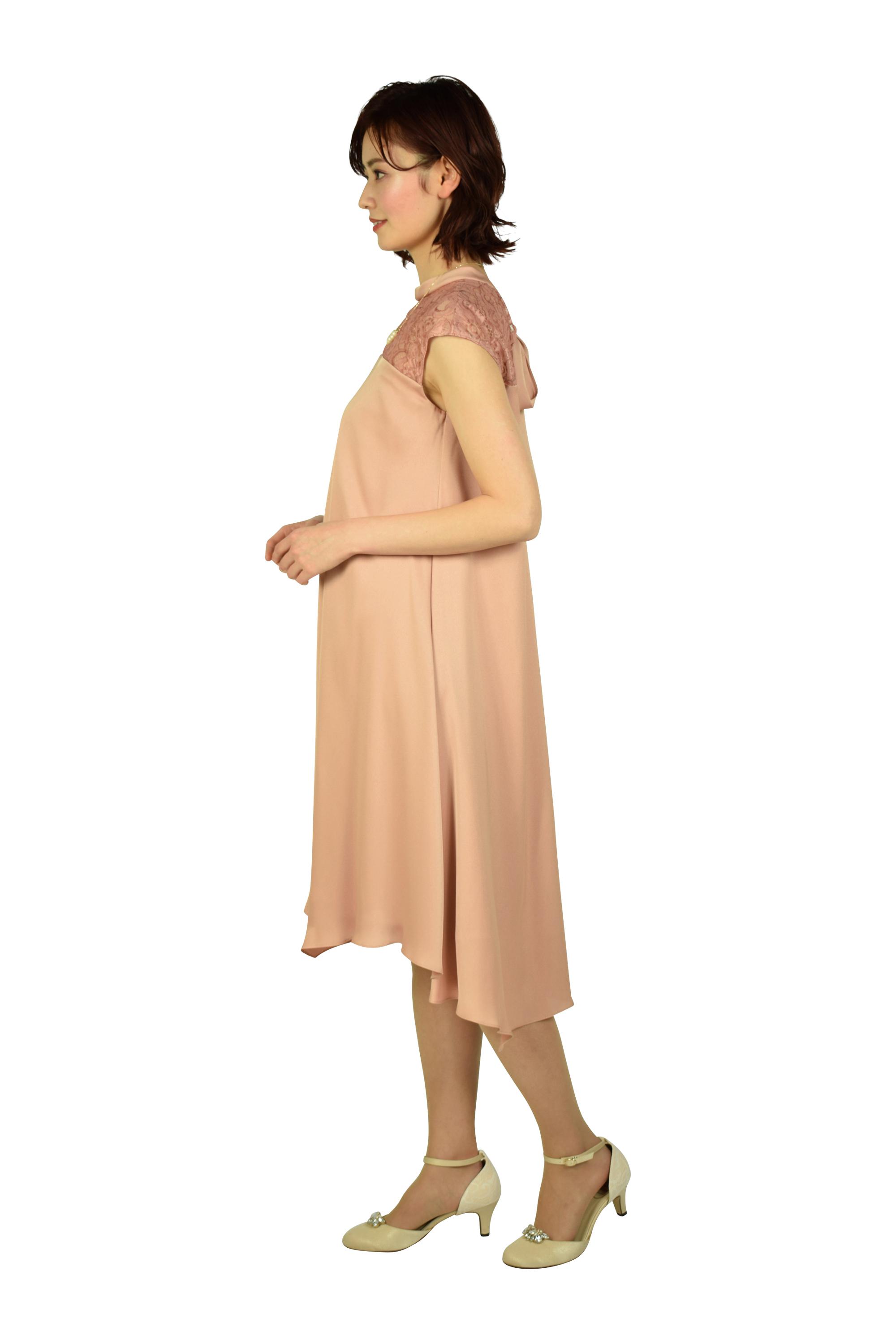 バックリボンAラインライトオレンジドレス