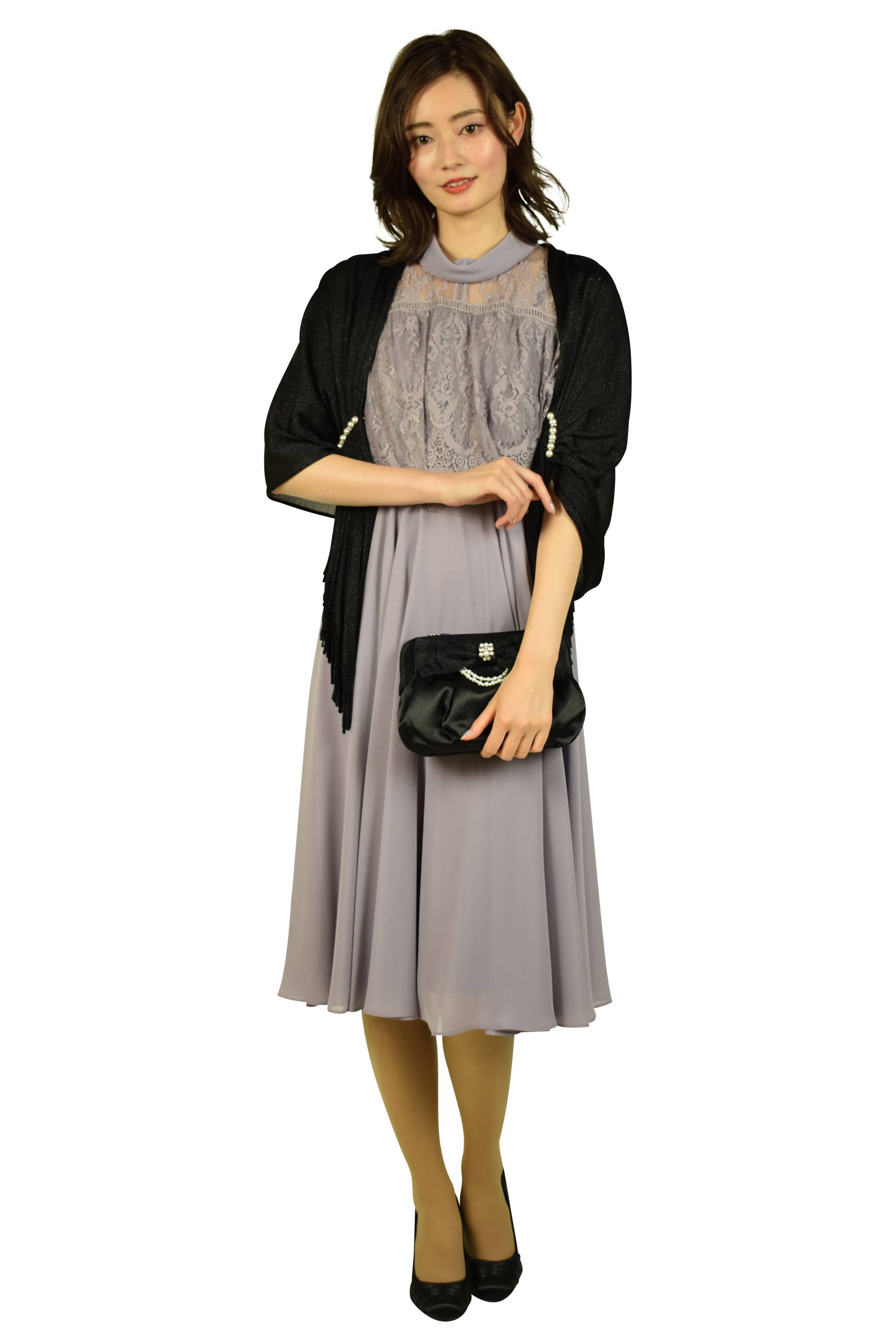 ロールネックラベンダードレス