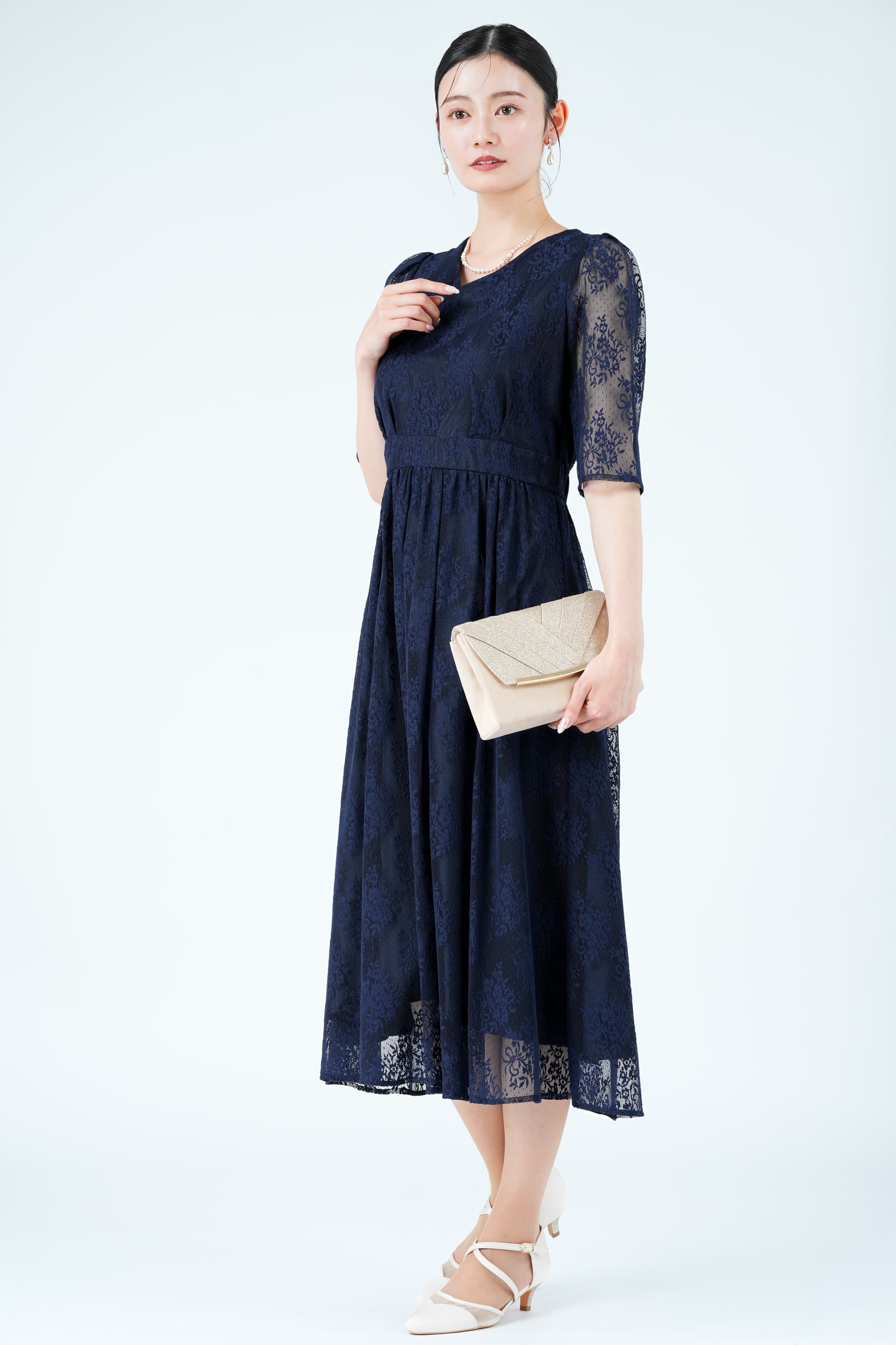 AIMER 総レースネイビードレス (L) をレンタル - 結婚式