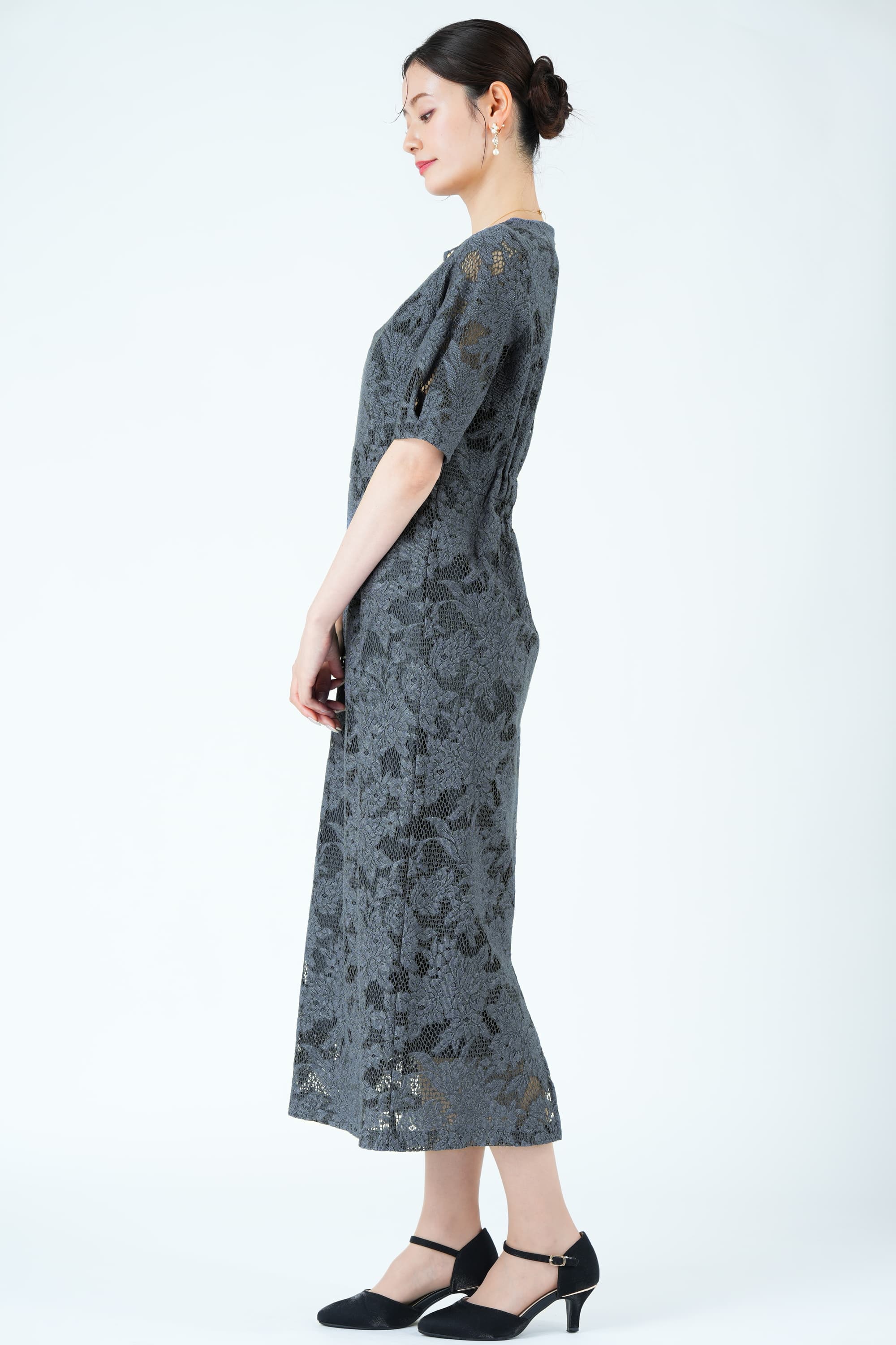 AIMER ジャガードレース袖付きIラインダルブルードレス (M) をレンタル