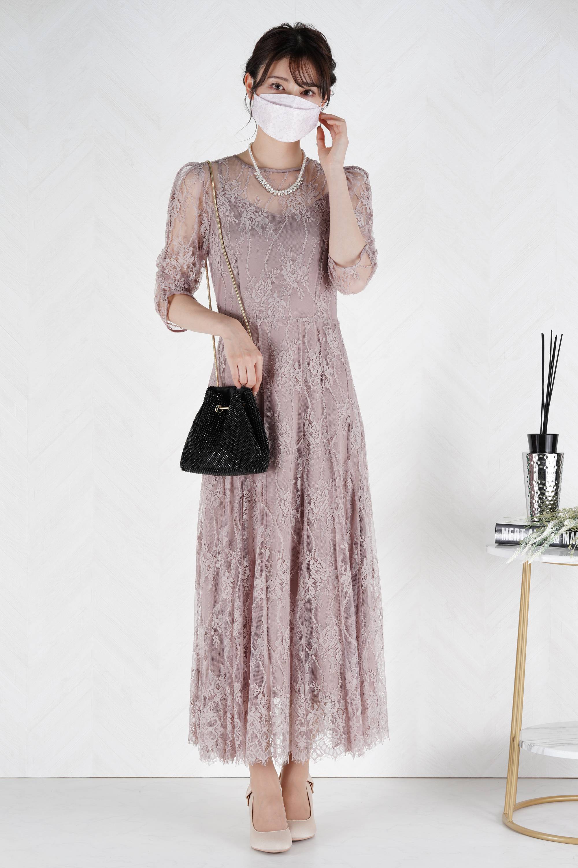 【7枚セット】3D立体レース柄不織布マスク