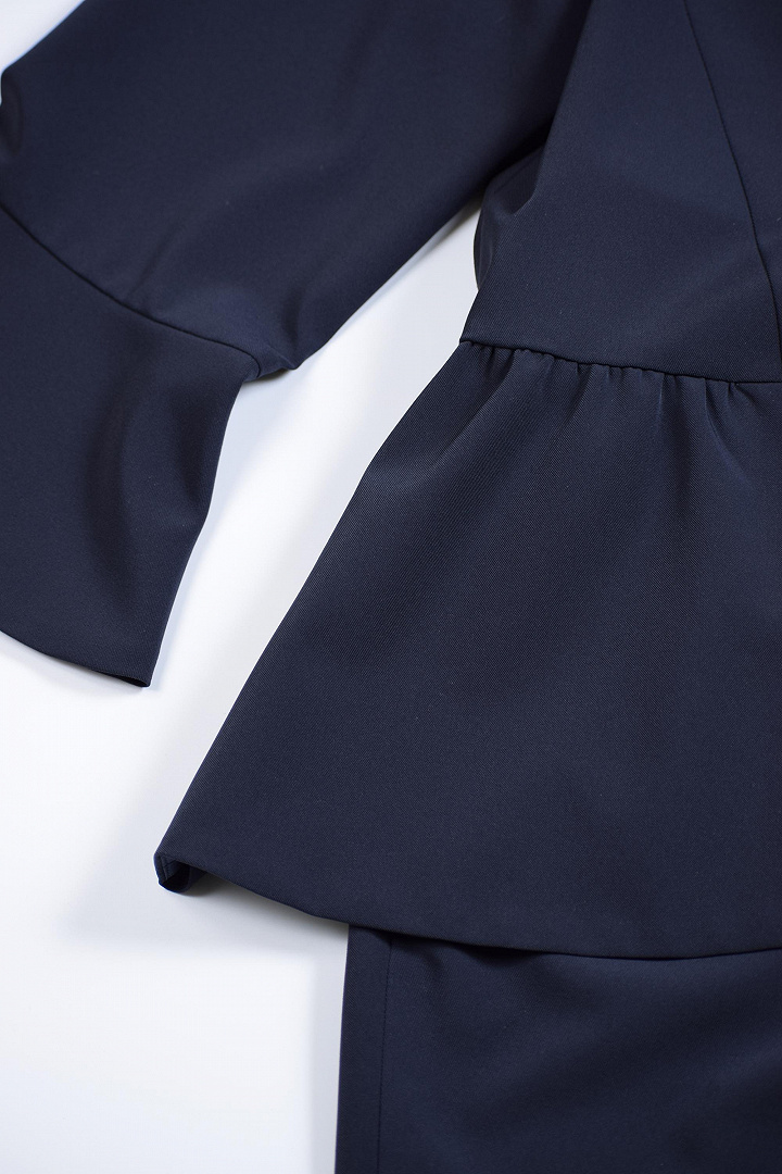 ペプラムトップスネイビーパンツドレス