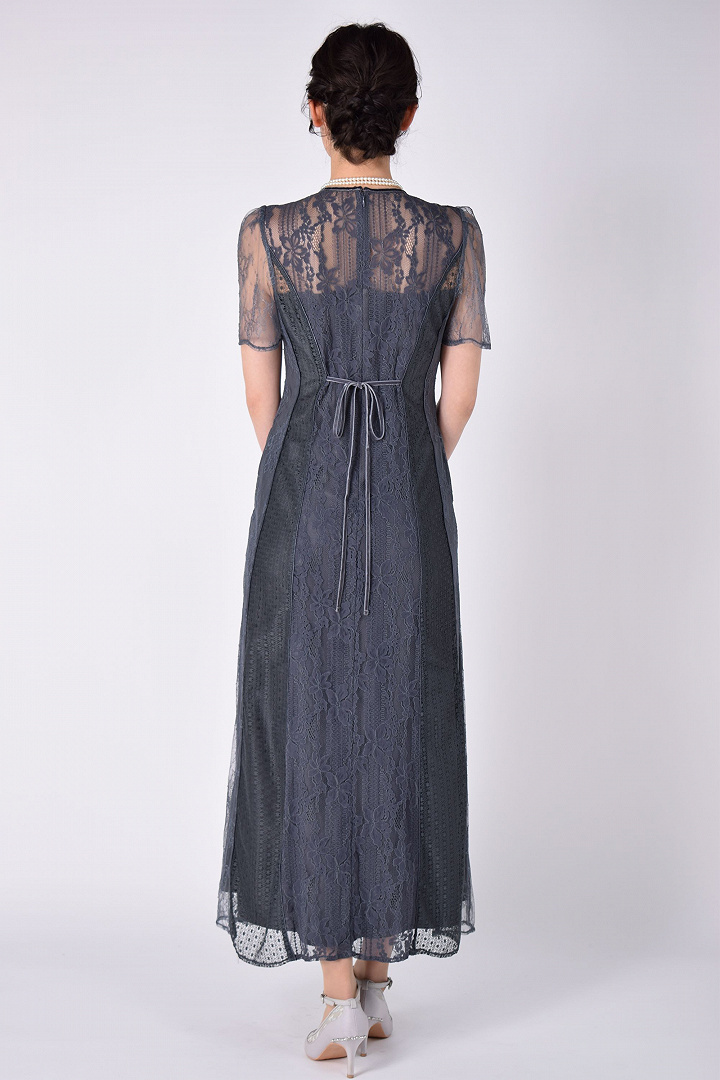 デザインレースMIXチャコールドレス