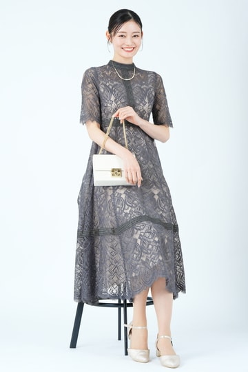 Dorry Doll ハシゴレース切り替えアーミーカーキドレス (L) をレンタル