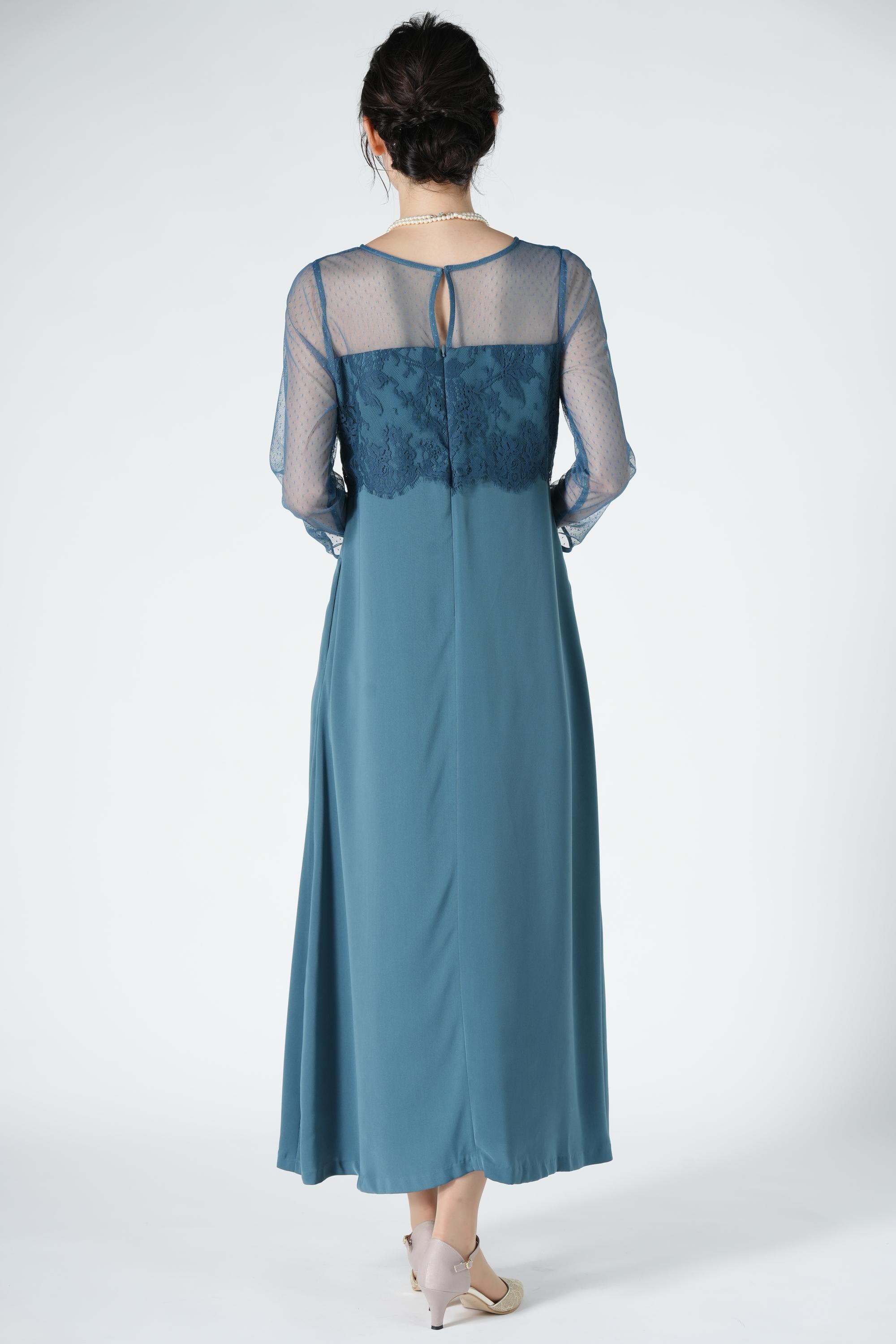 レース切り替えロイヤルブルードレス