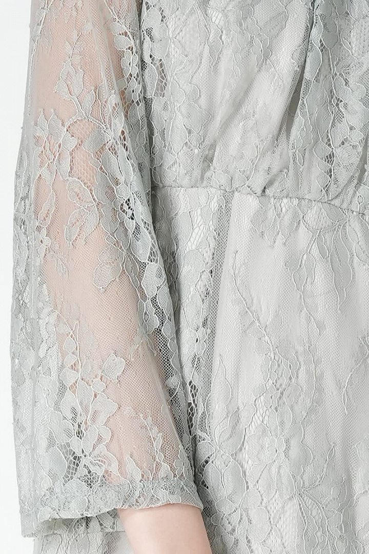 フラワーリーフ柄総レースライトグレードレス