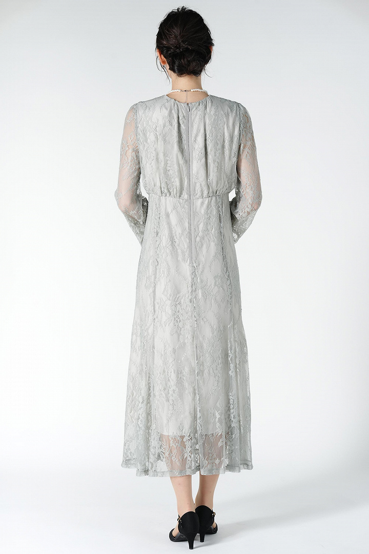 フラワーリーフ柄総レースライトグレードレス