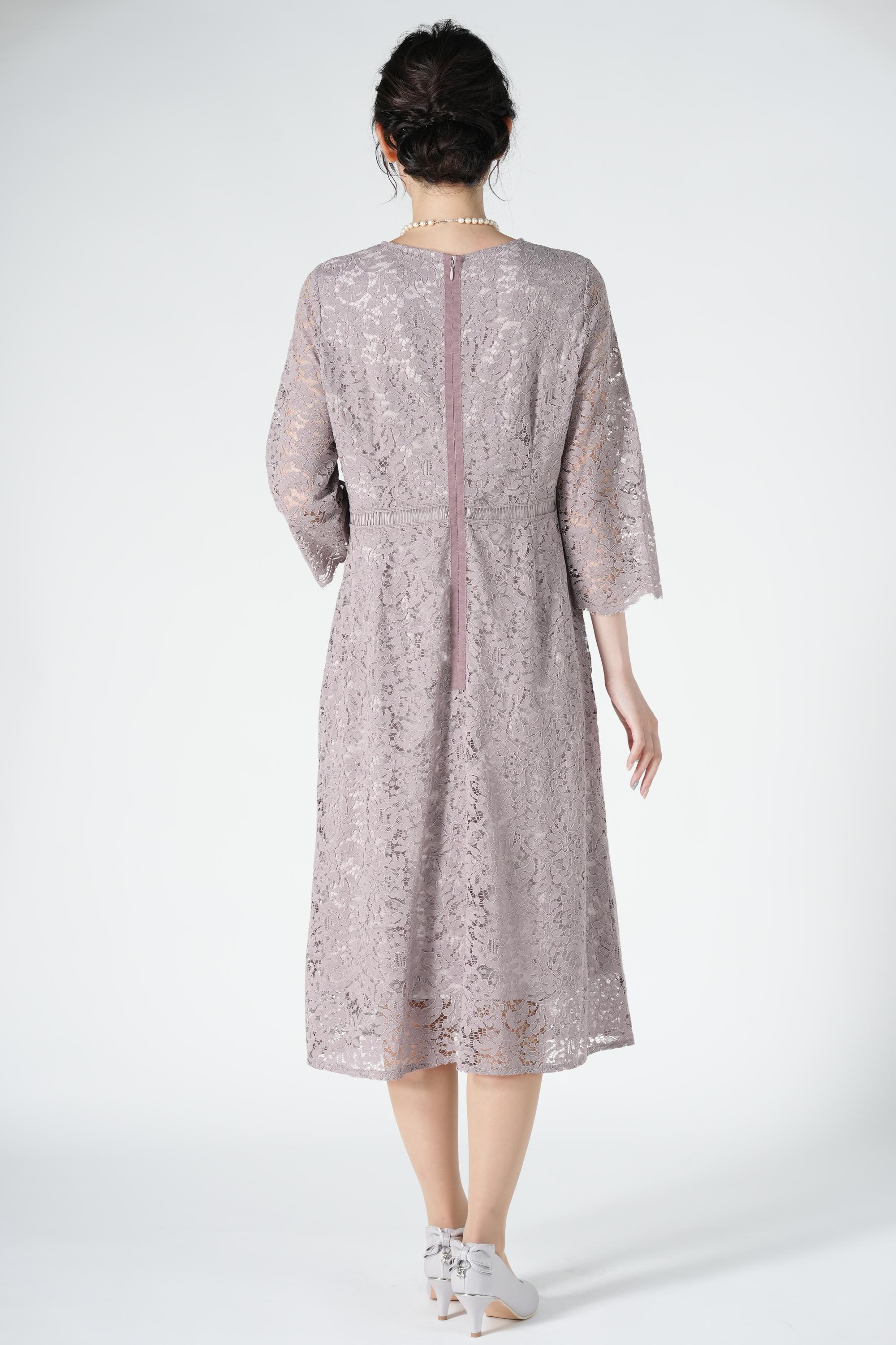 anySiS スカラップ袖くすみピンクドレス (L) をレンタル - 結婚式