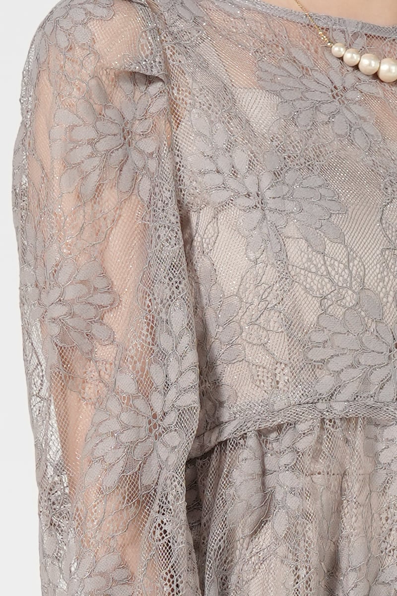 レイヤード花柄２WAYモカドレス