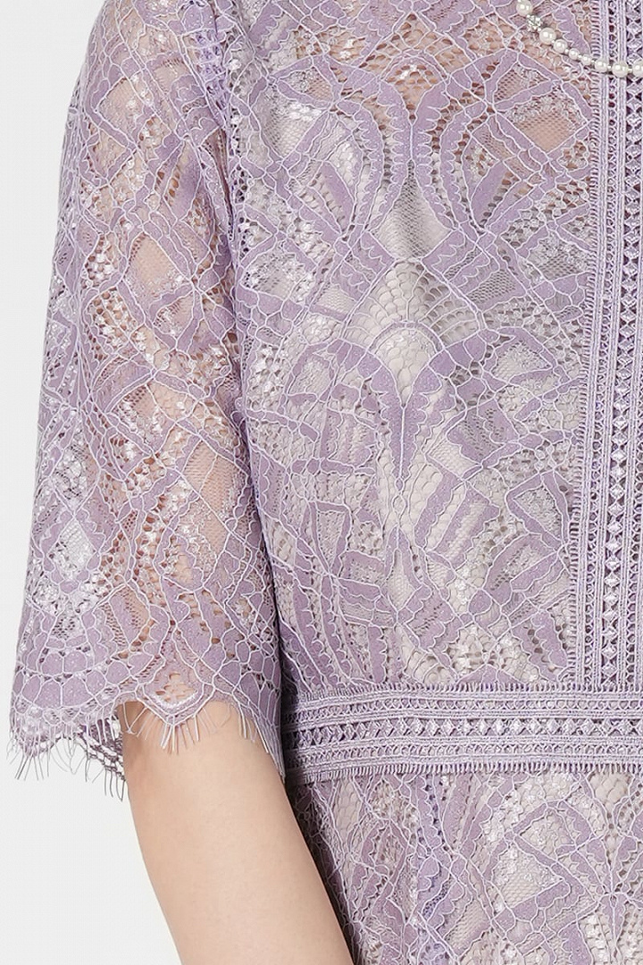 ハシゴレース切り替えラベンダードレス