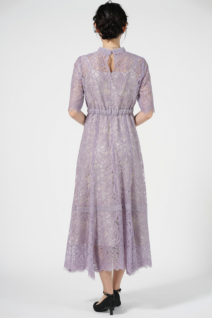 ハシゴレース切り替えラベンダードレス