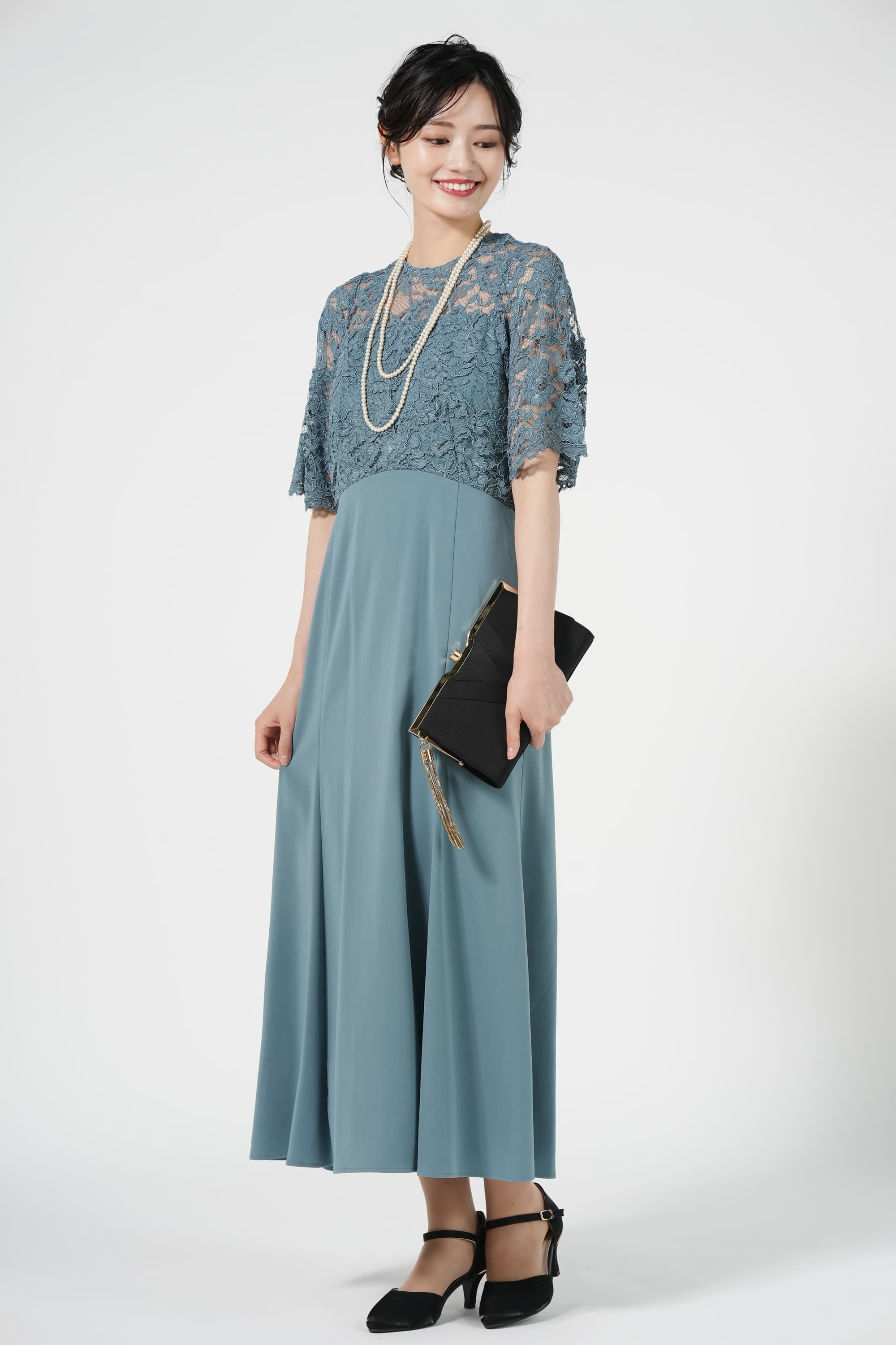 シンプルロングパールネックレス