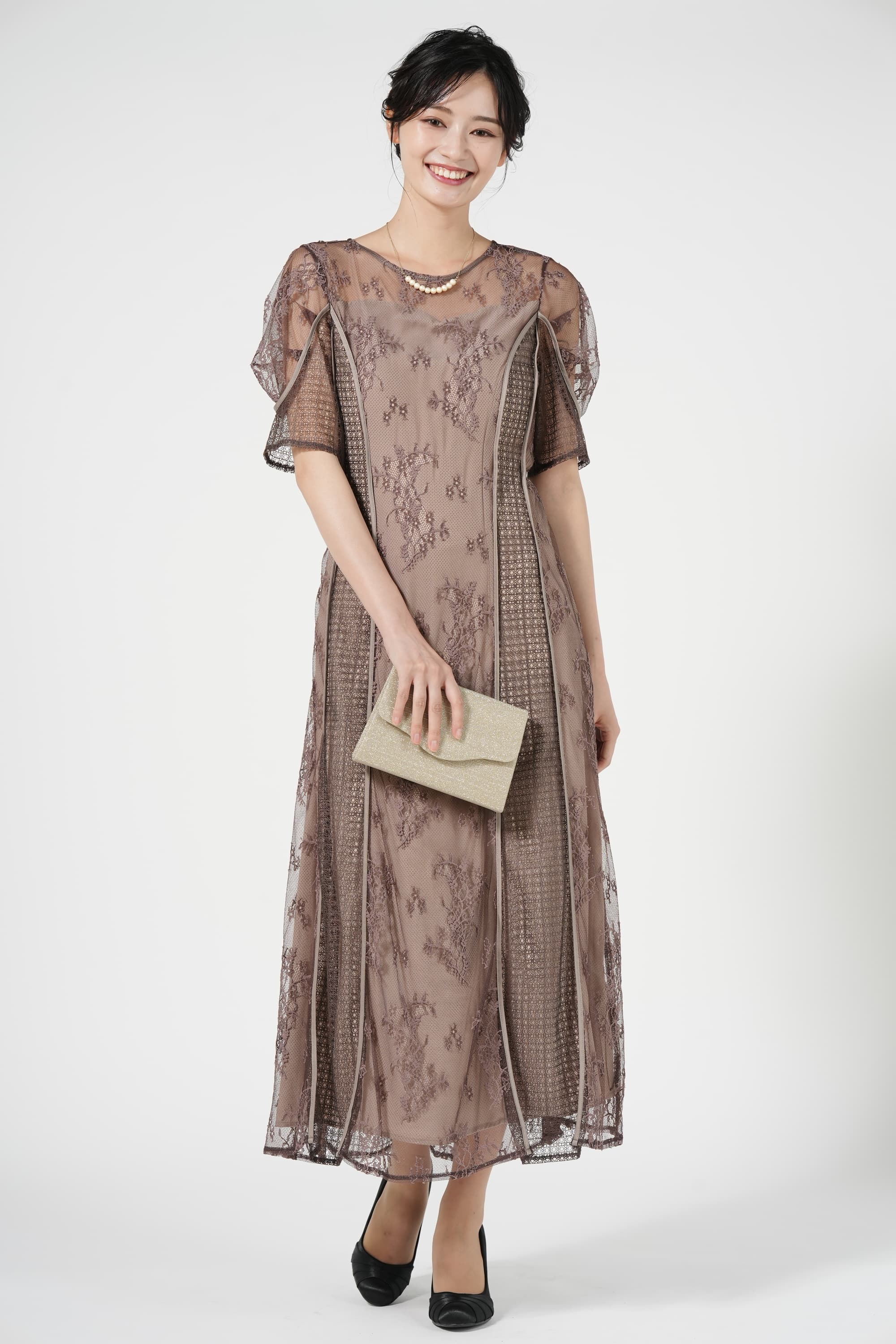 レター型ラメゴールドバッグ