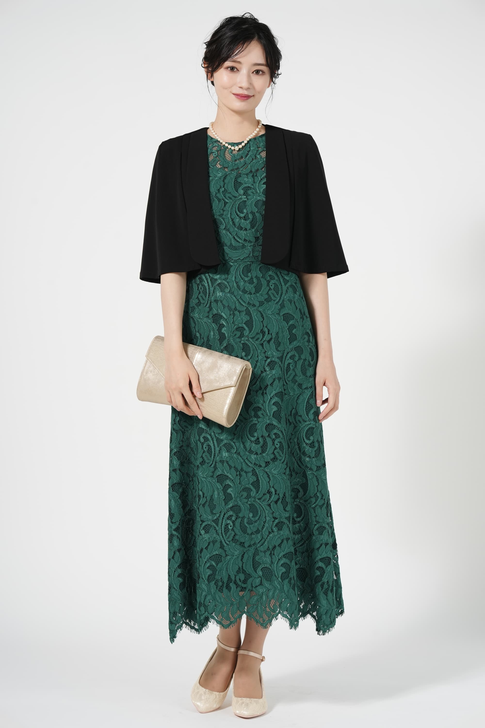 KAREN MILLEN* プリーツケープ袖 ローバック マキシドレス ◇KAREN MILLEN◇プリーツケープスリーブローバックマキシドレス