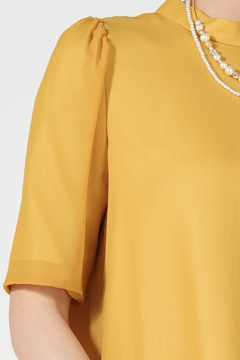 楊柳シフォンマスタードドレス