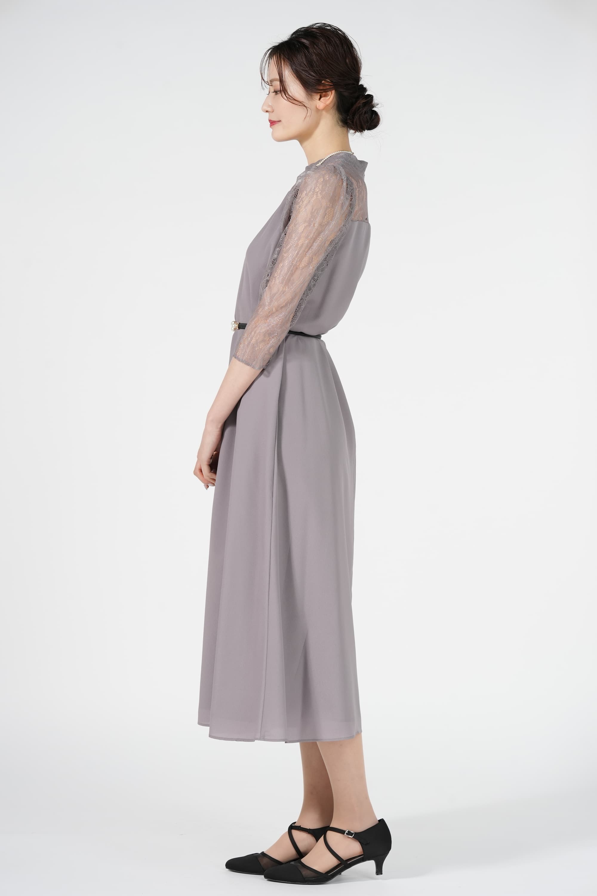 AIMER モックネックレース袖グレードレス (L〜LL) をレンタル - 結婚式