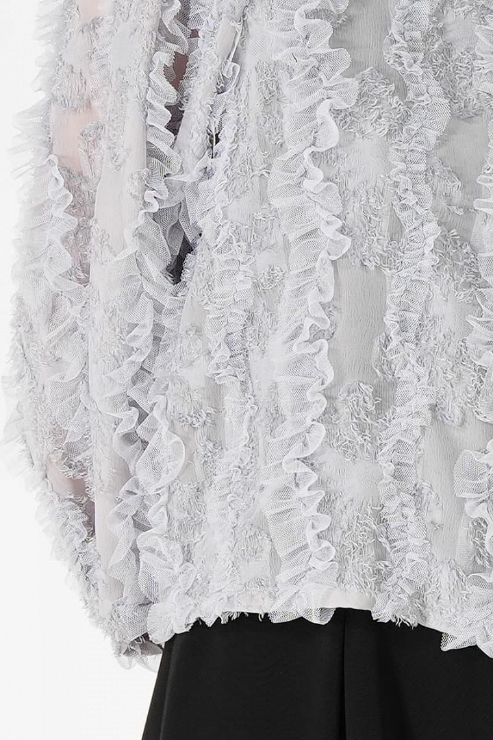 カットジャガード切り替えミント×ブラックパンツドレス