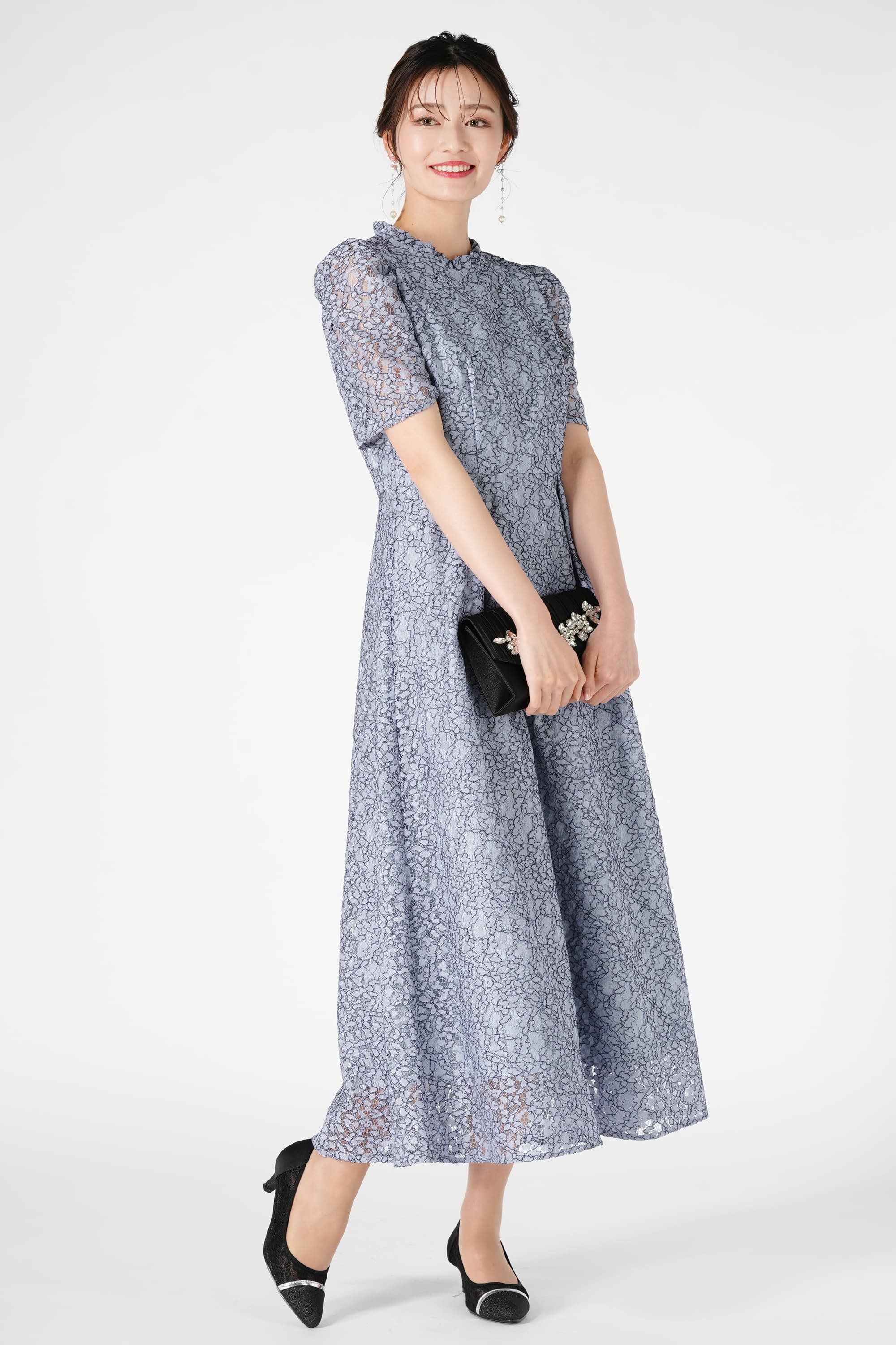 ビッグビジュエレガントブラックバッグ