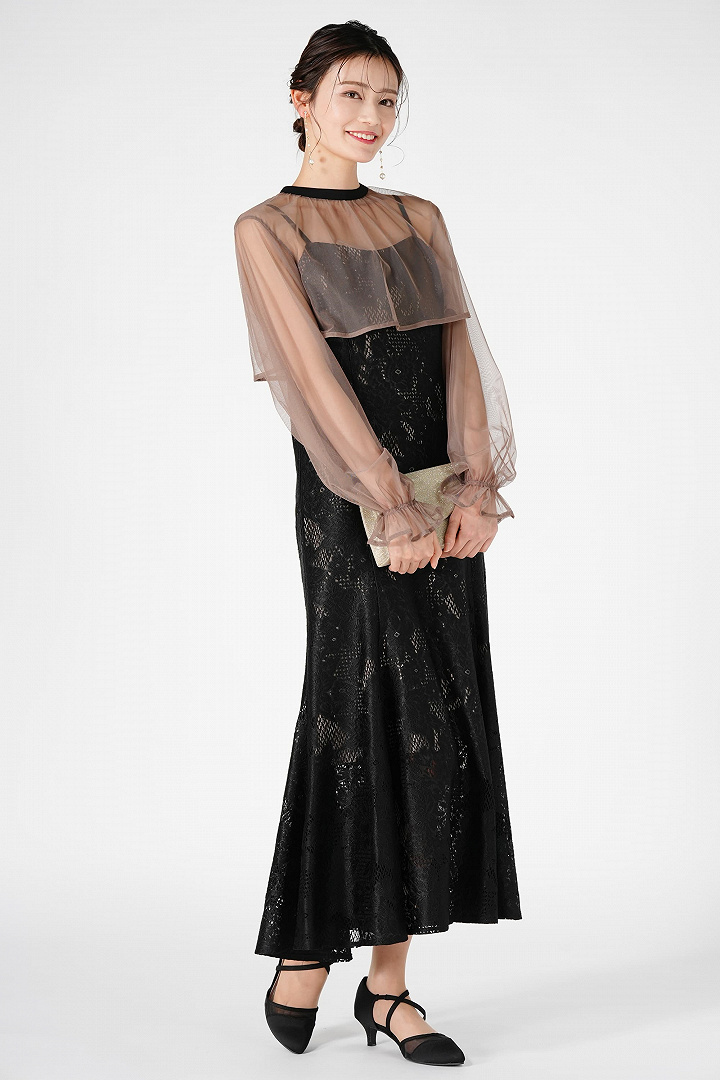 シフォンボレロ&マーメイドブラックドレス
