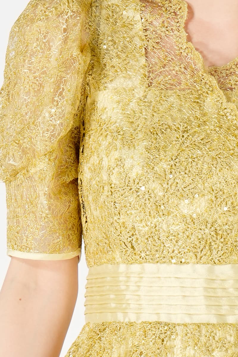 アシメカシュクールライムイエロードレス