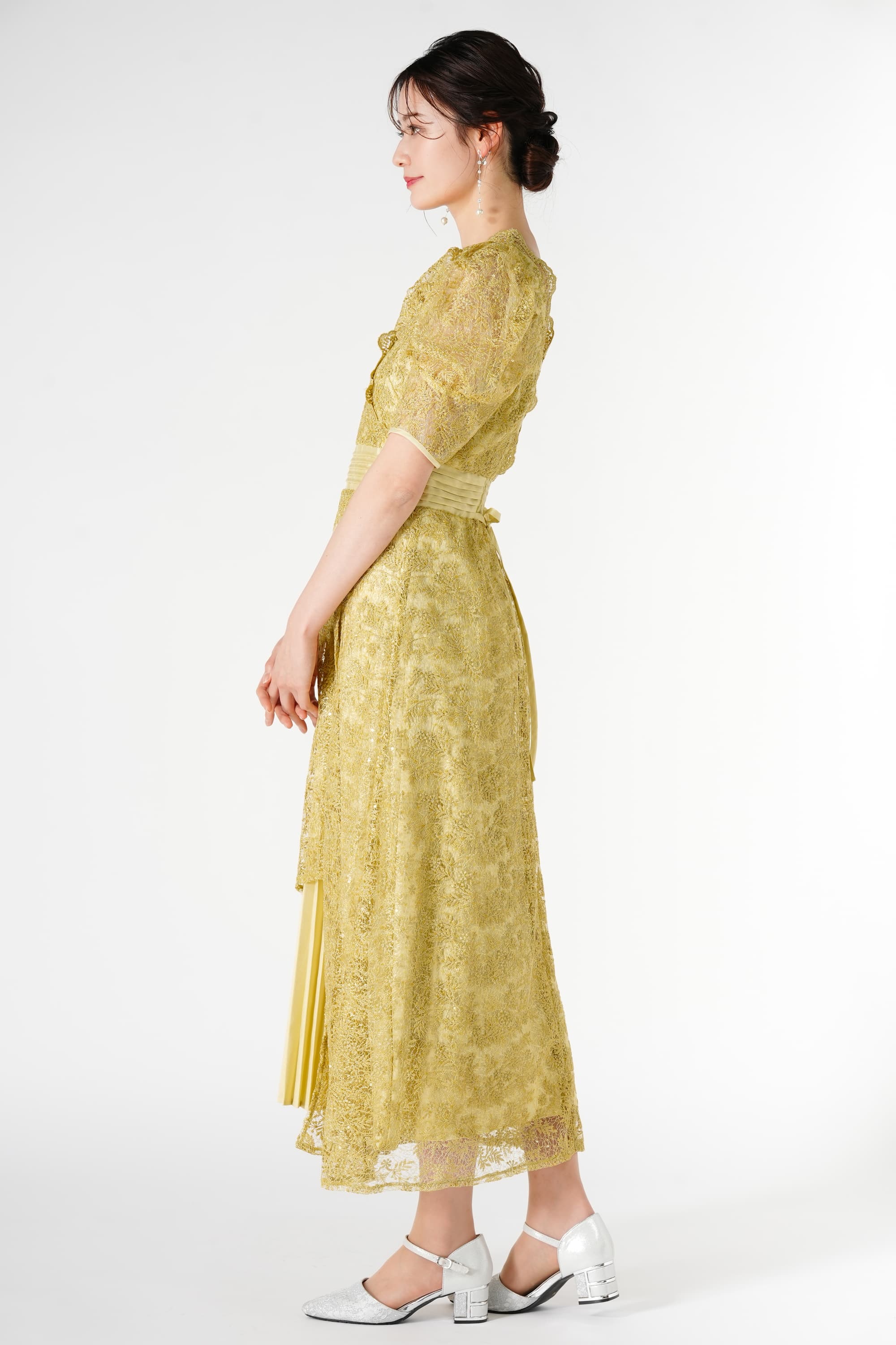 アシメカシュクールライムイエロードレス