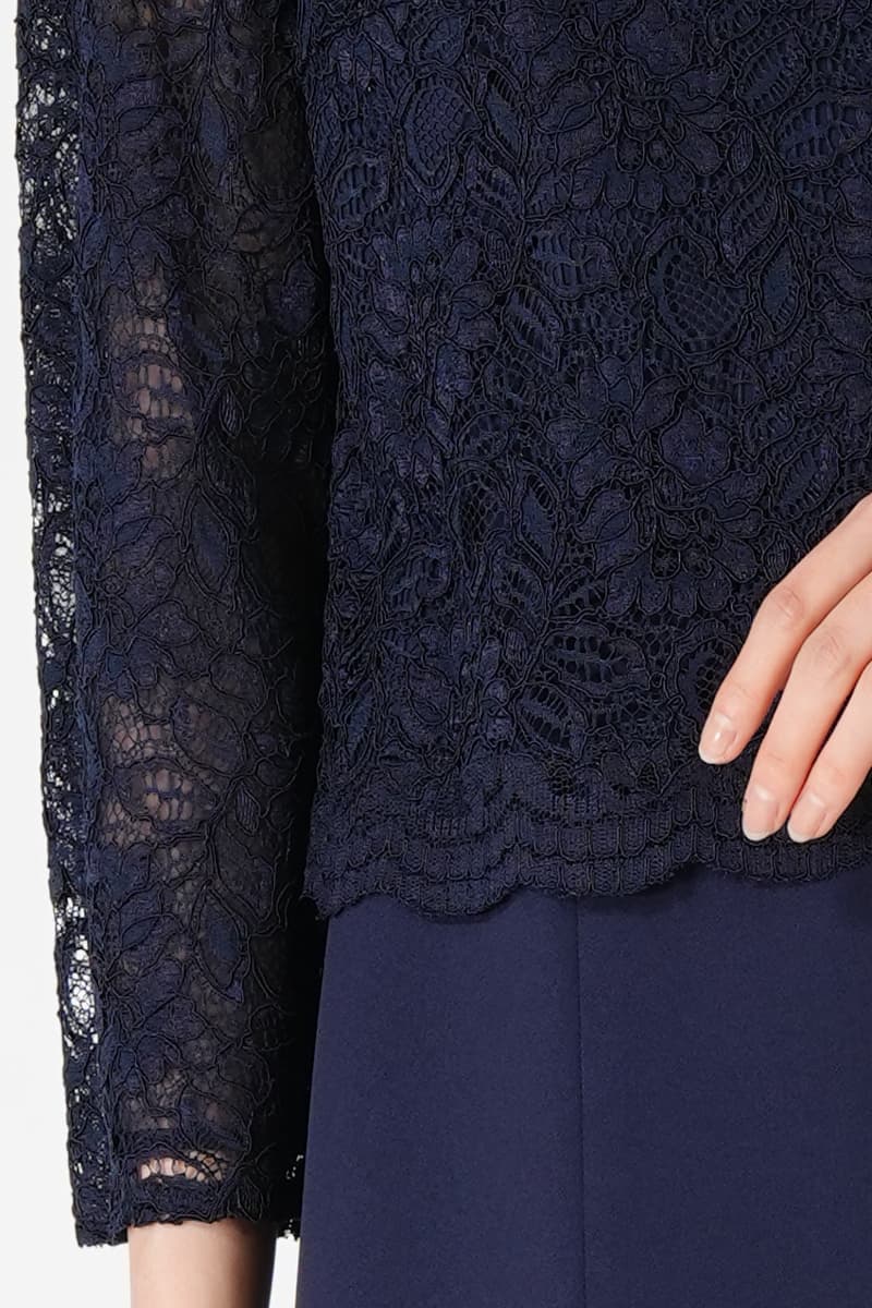 Apploberry 東京ソワール レースドッキング品ありネイビードレス