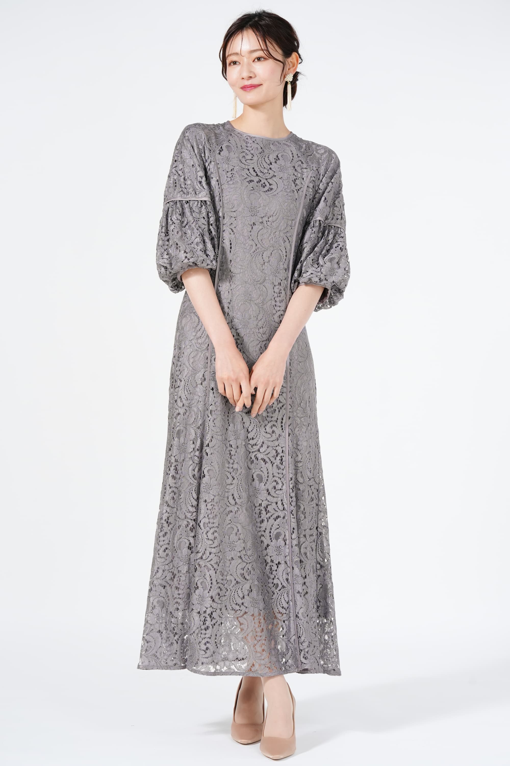 刺繍レースクロスキャミワンピース （PISTACHIO）