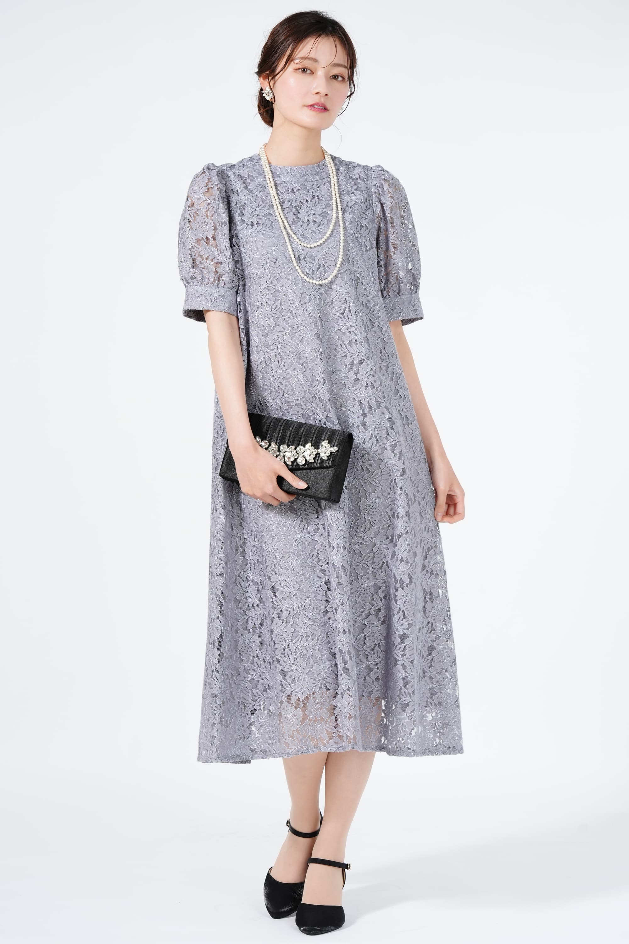 ビッグビジュエレガントブラックバッグ