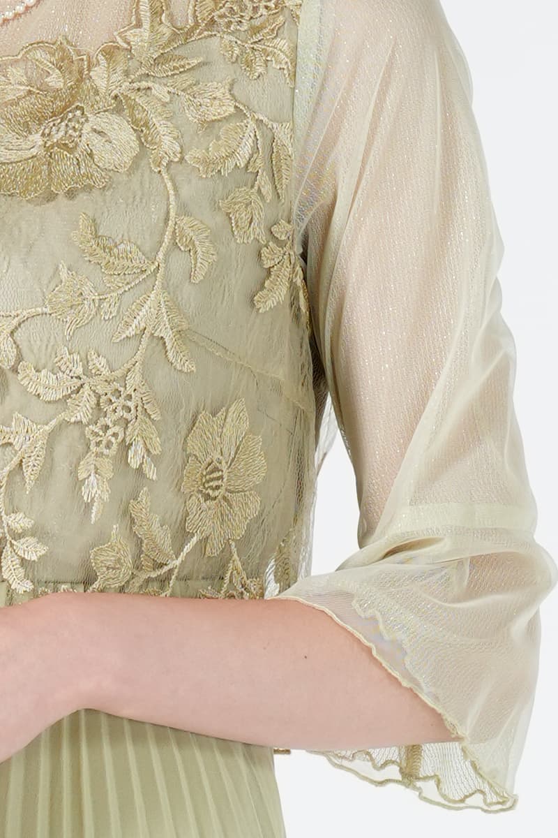 メロウレーストップスイエローグリーンドレス