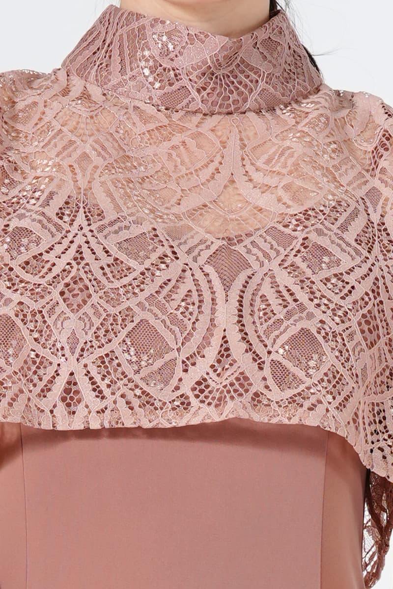 オーバーボレロ&スモーキーピンクドレス