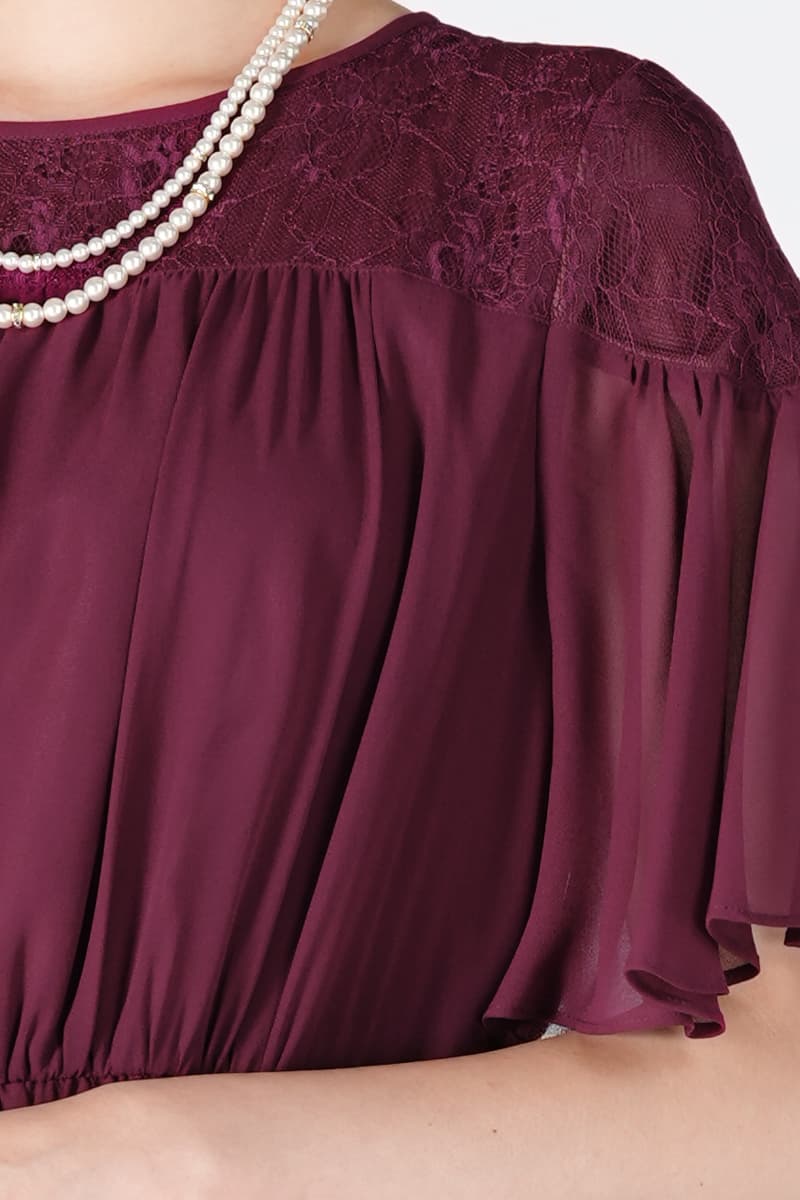 華やかシフォンボルドードレス