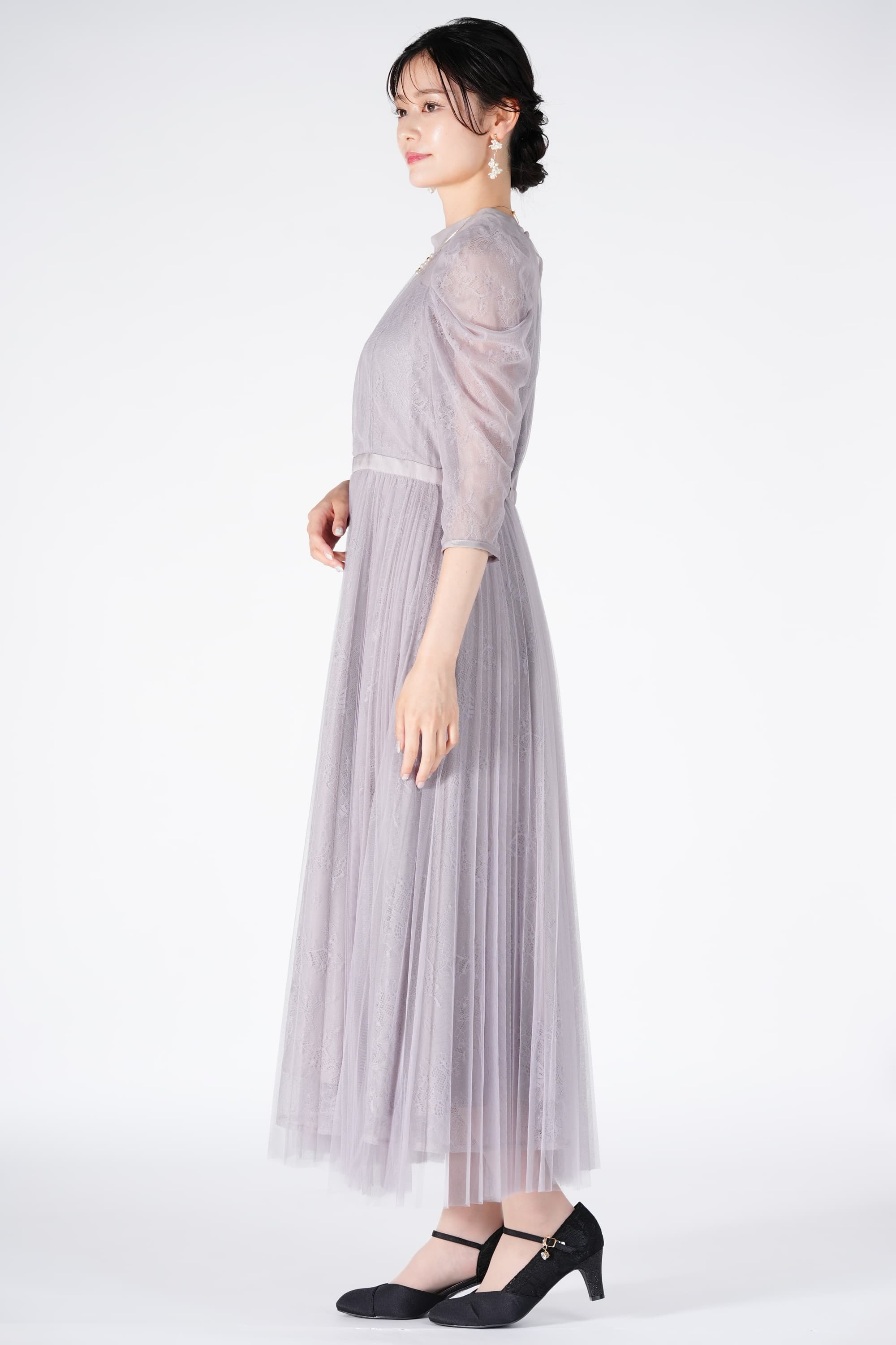 シアーフラワーチュールラベンダーグレードレス
