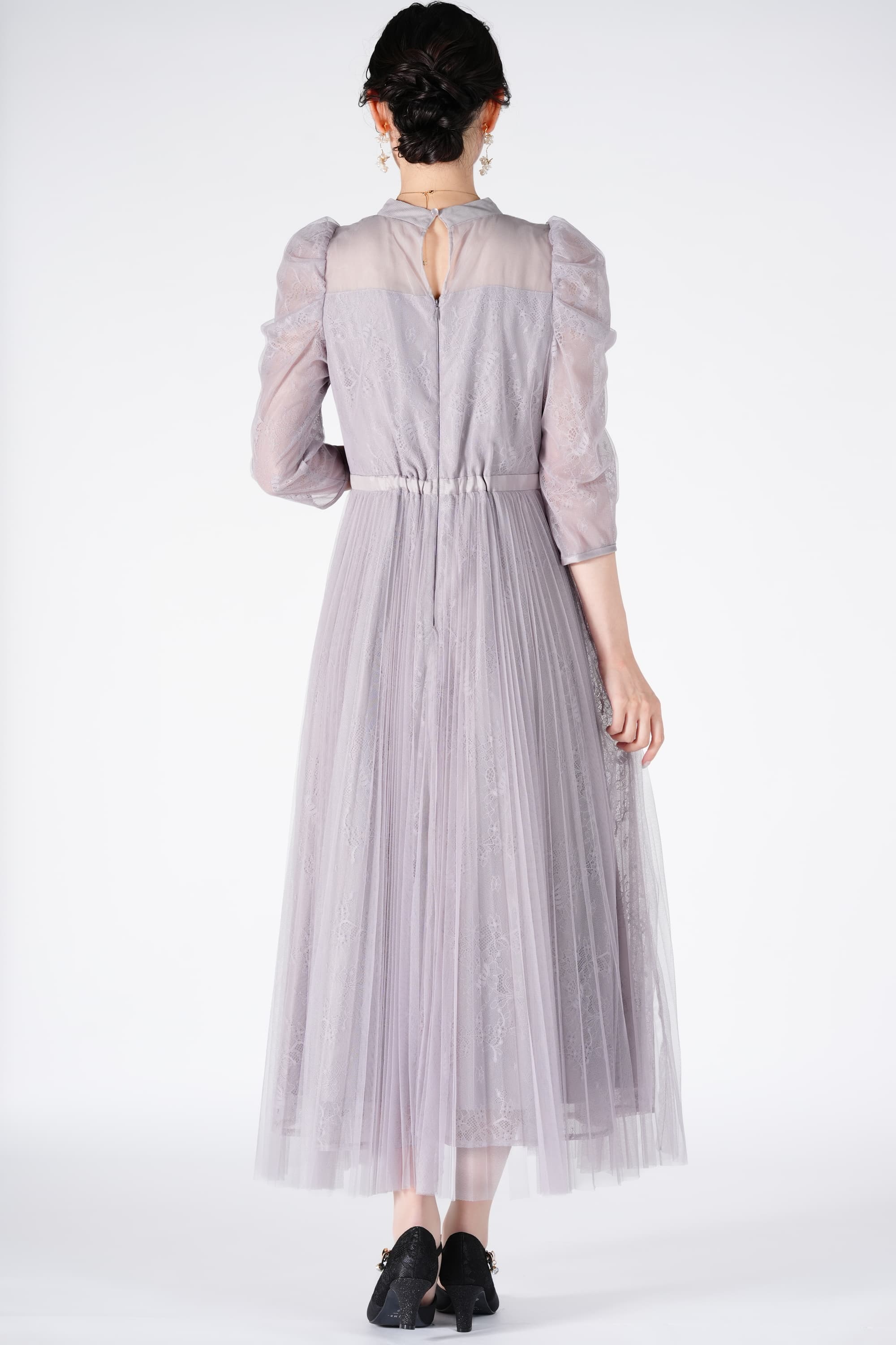 シアーフラワーチュールラベンダーグレードレス