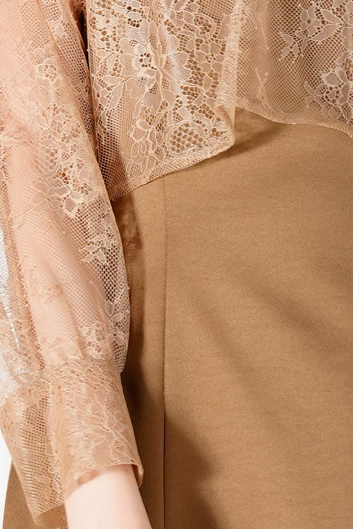 ショートボレロ付きサテンキャメルドレス