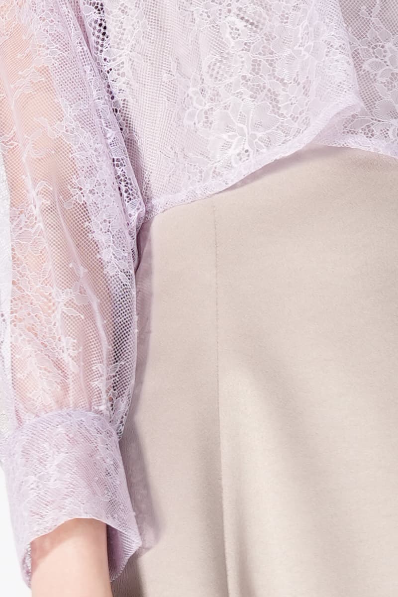 LAGUNAMOON ショートボレロ付きサテンラベンダードレス (M) を