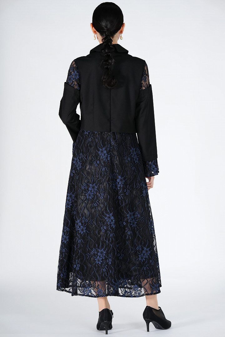 ジャケットドッキングネイビー×ブラックドレス