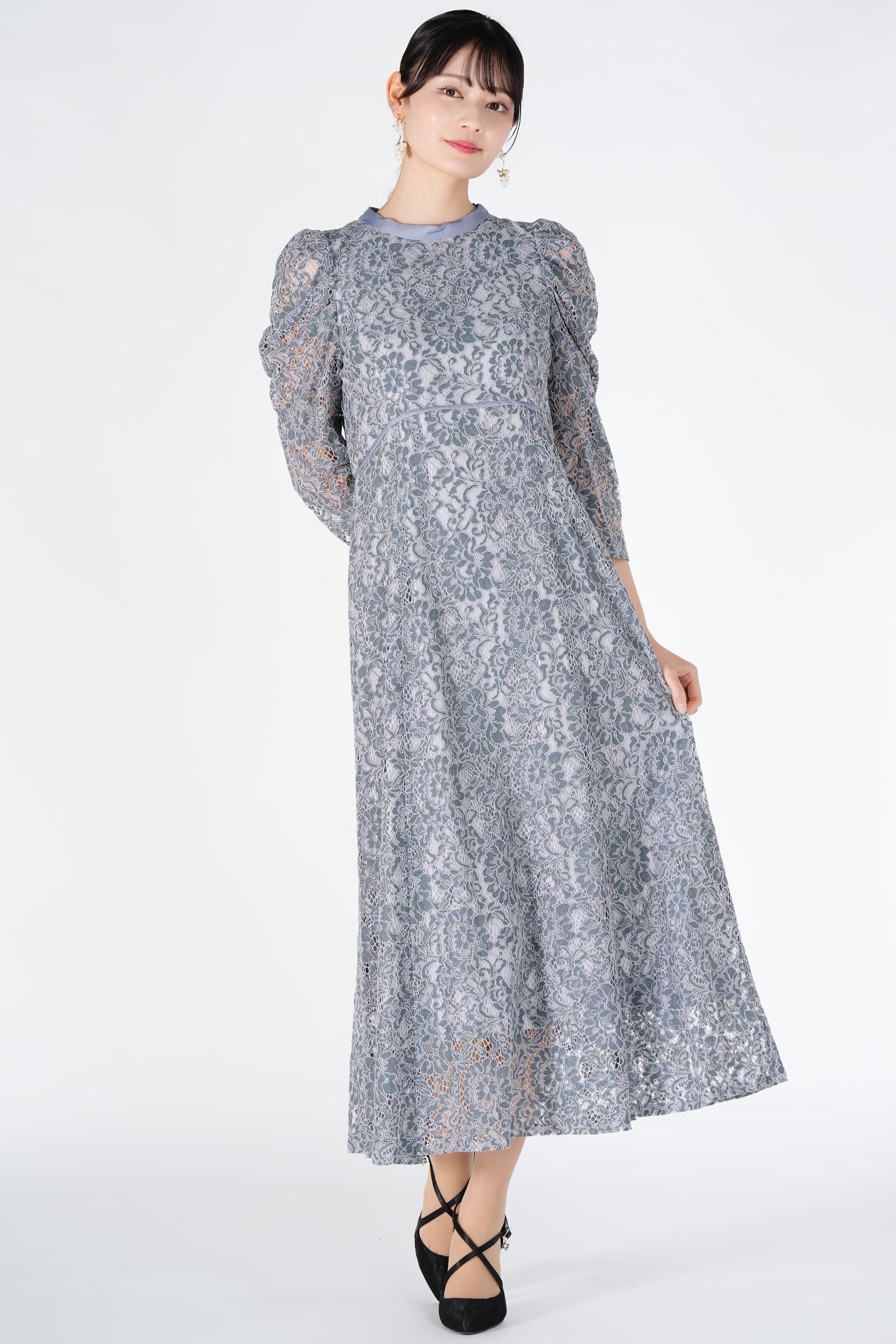 大輪コードレースアッシュブルードレス