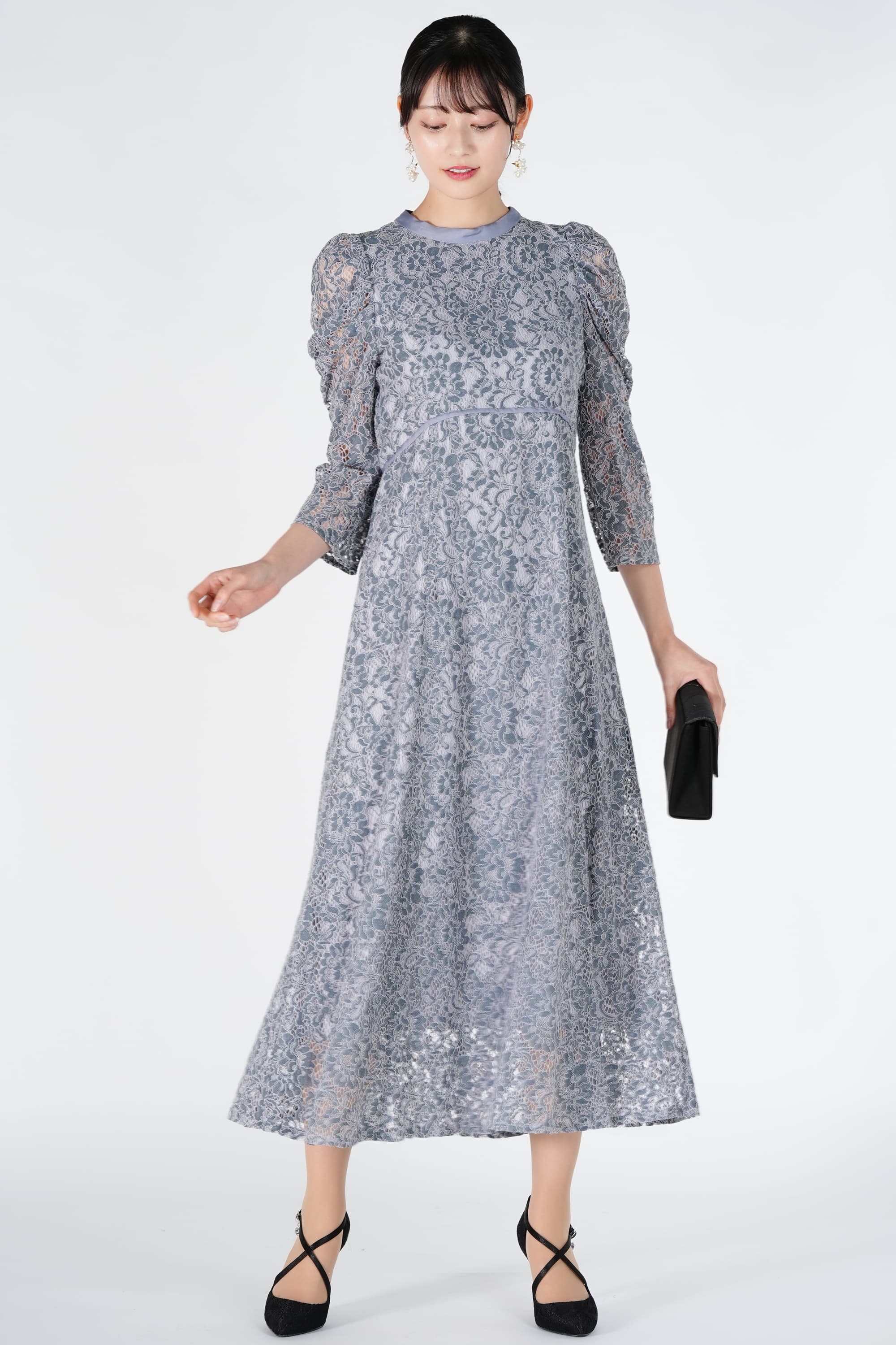 大輪コードレースアッシュブルードレス