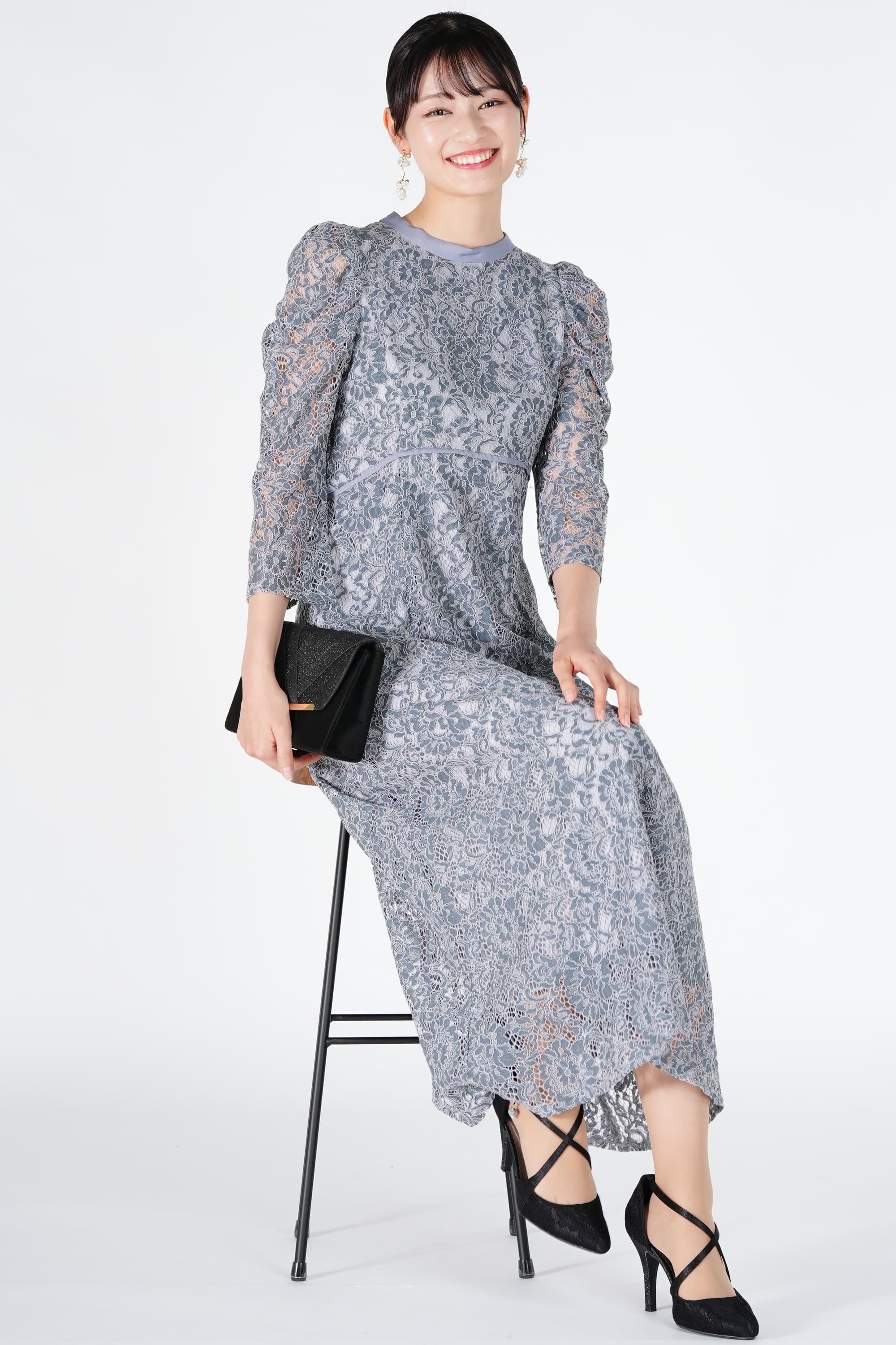 大輪コードレースアッシュブルードレス