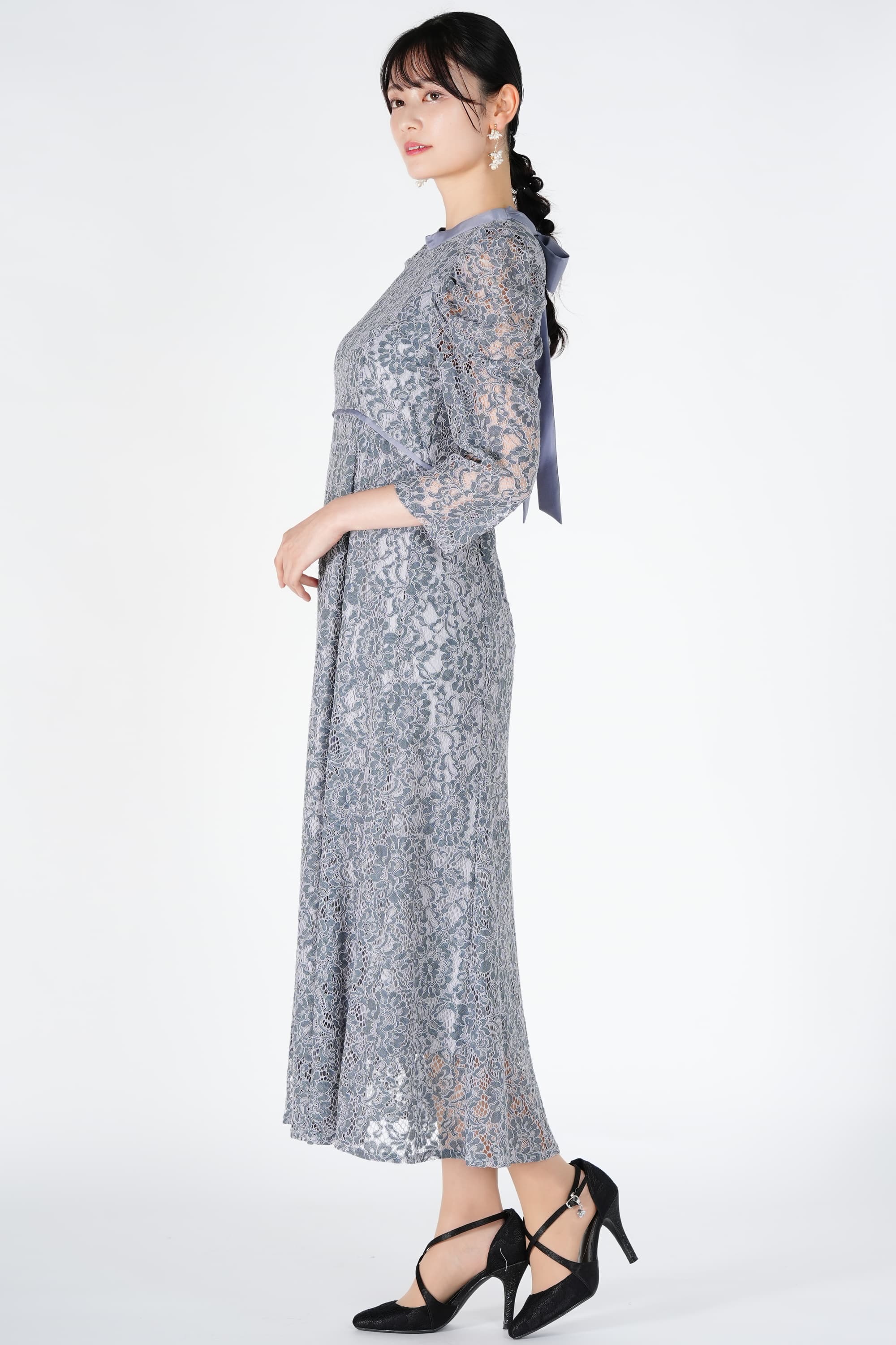 大輪コードレースアッシュブルードレス