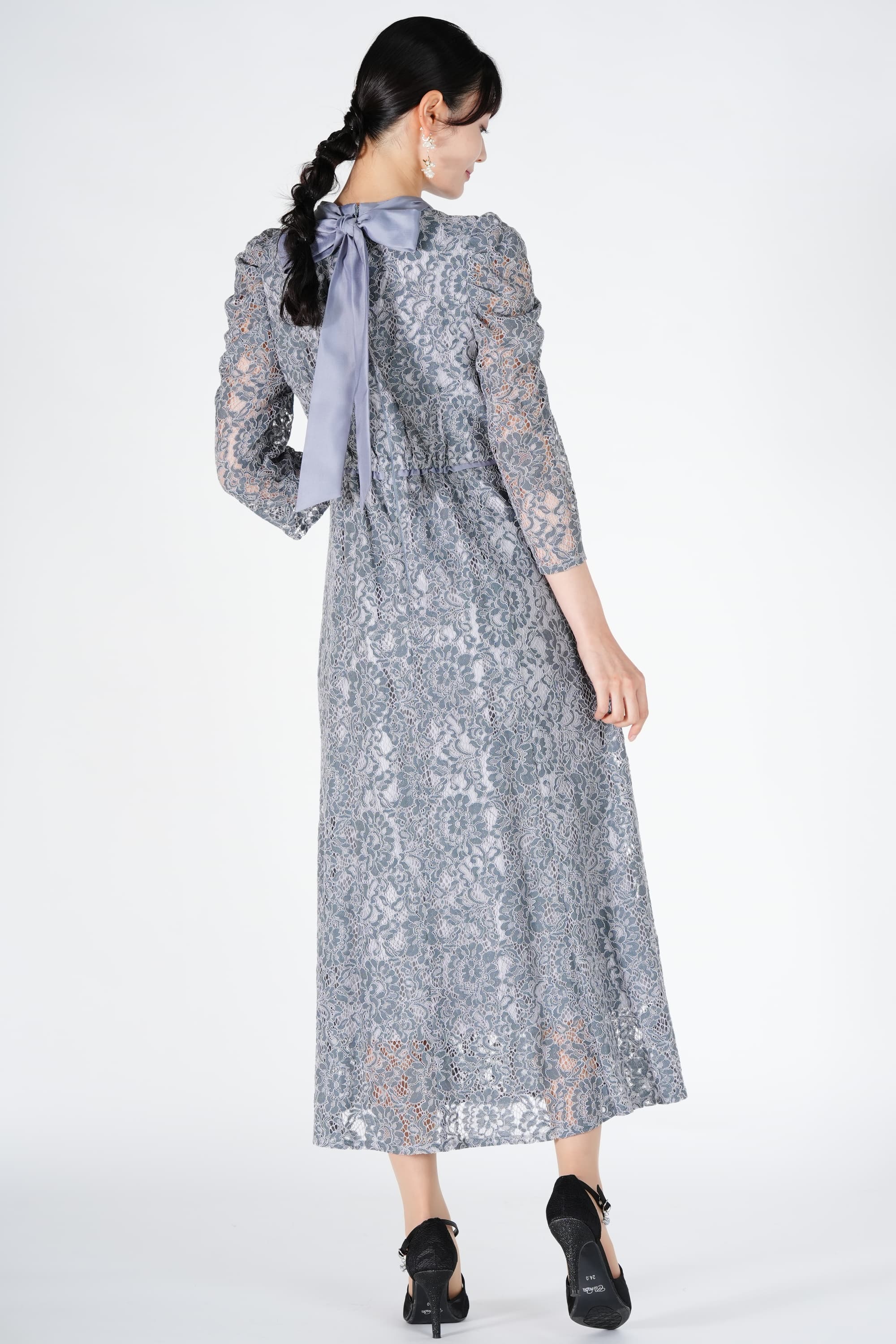 大輪コードレースアッシュブルードレス